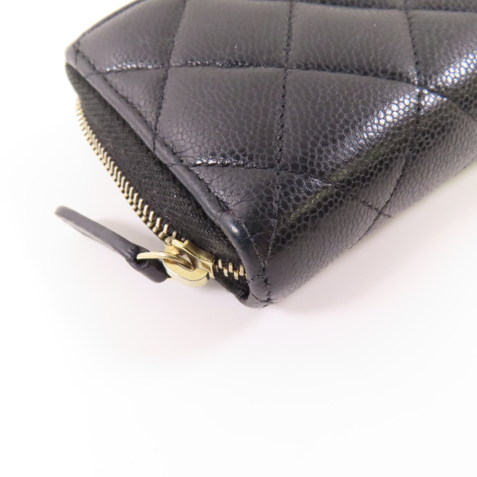 CHANEL 牛皮皮革Zipper Long Wallet金扣長錢包