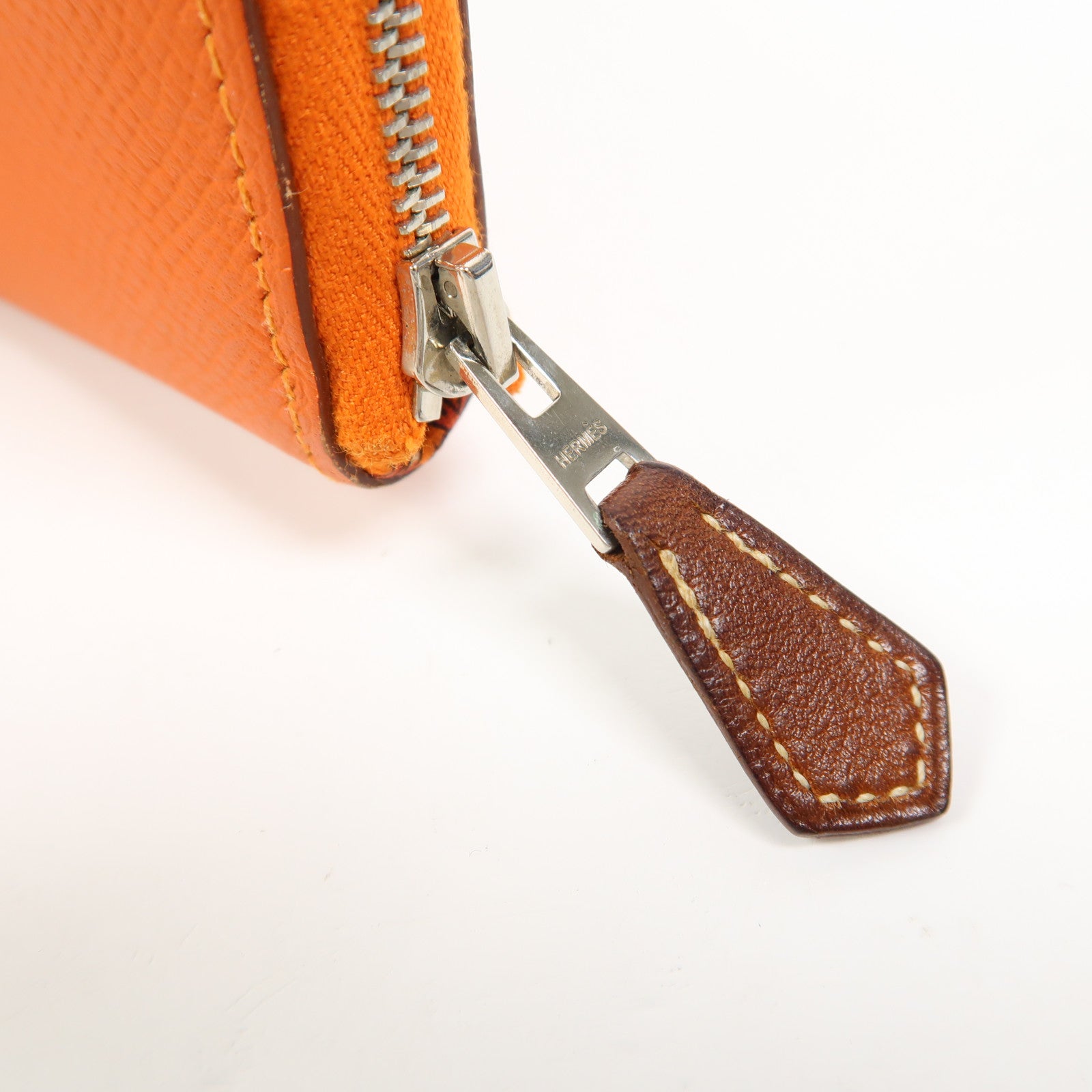 HERMES Evercolor皮革Silk In Compact銀扣錢包9J Feu