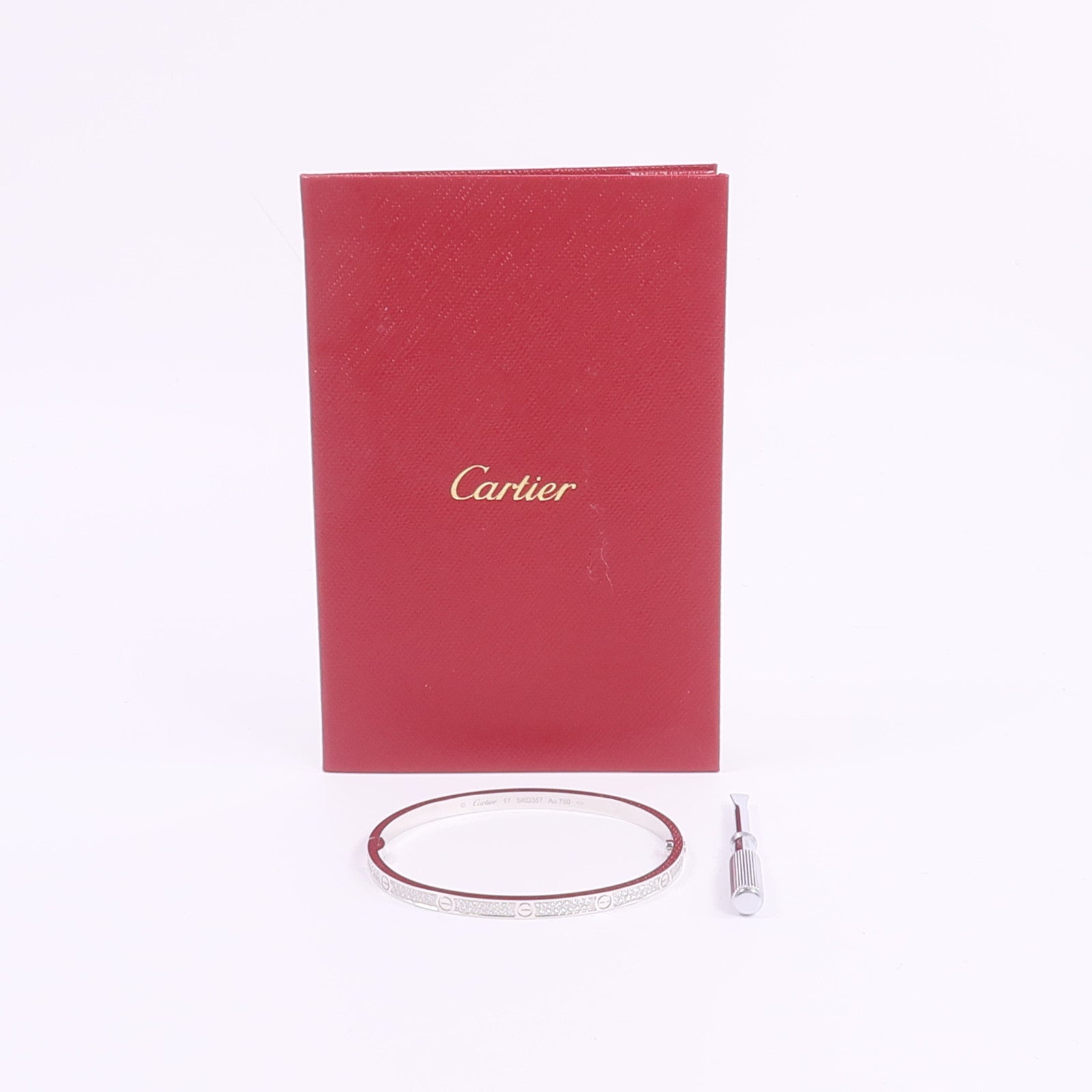 CARTIER 【激減優惠】18K白金Love Bracelet Full Diamonds Small Model鑽石手鐲
