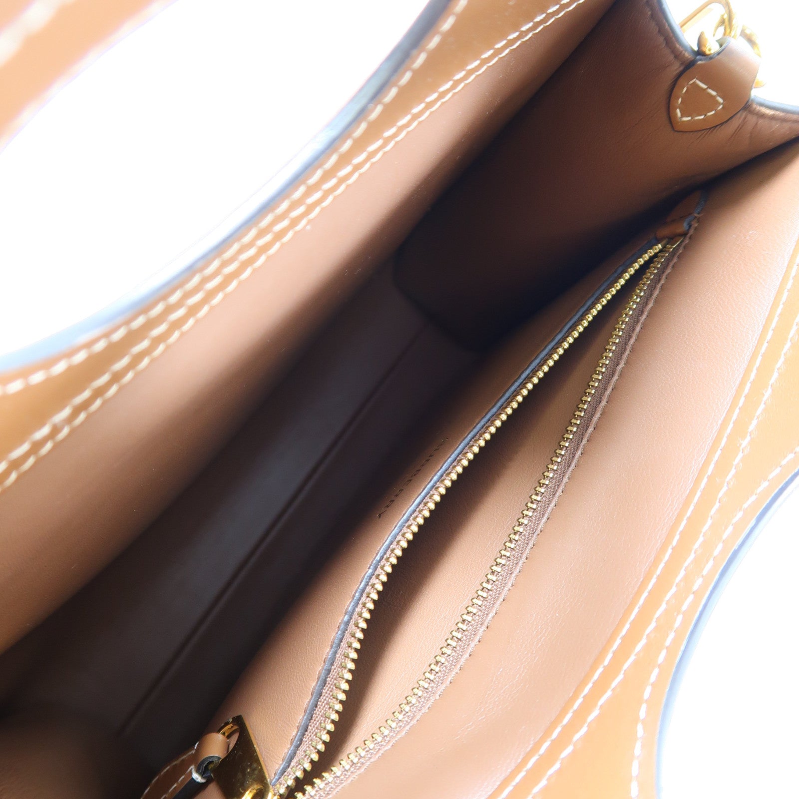 BURBERRY 牛皮皮革Mini Pocket Bag金扣手挽肩背兩用袋啡色