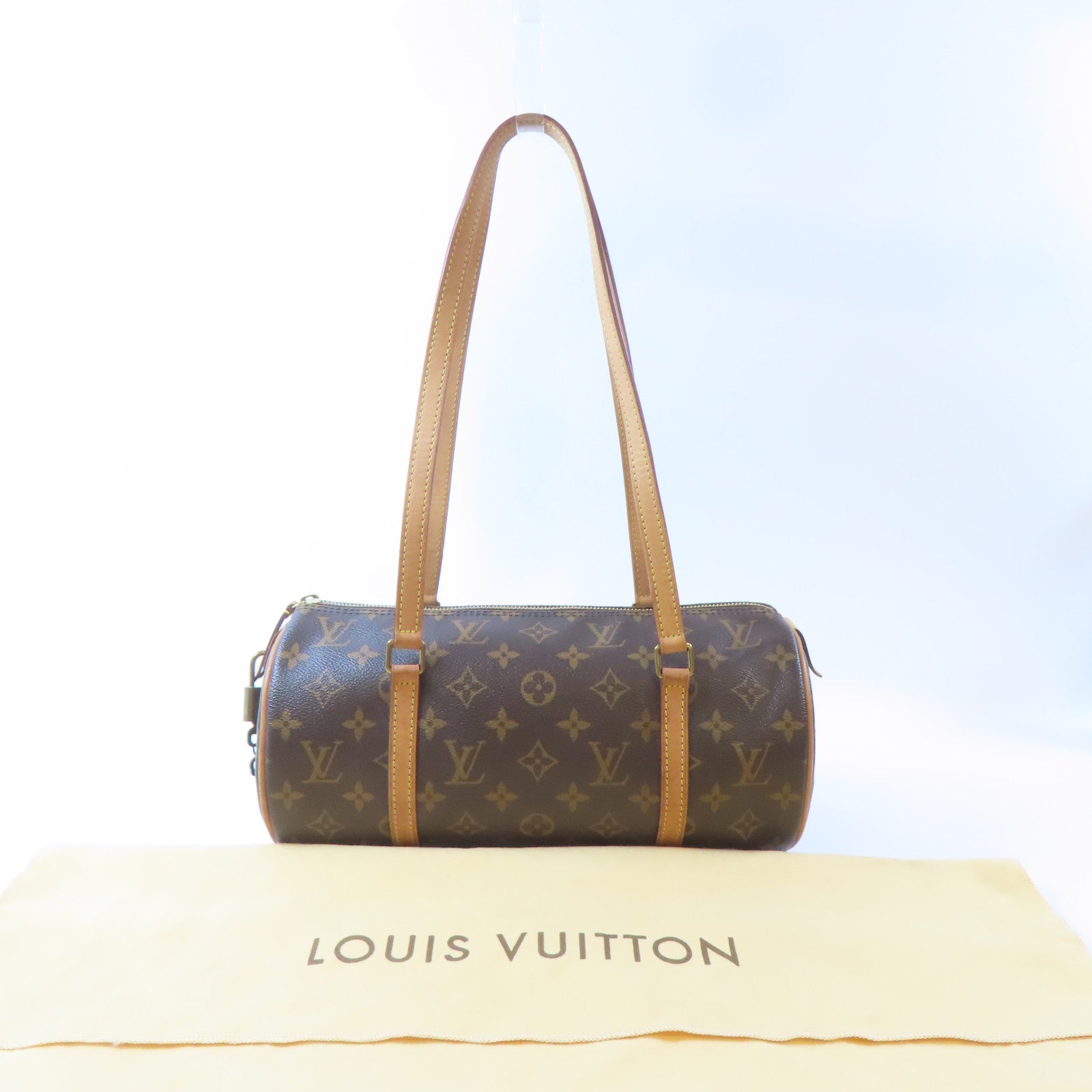 LOUIS VUITTON Monogram Papillon金扣肩背袋啡色