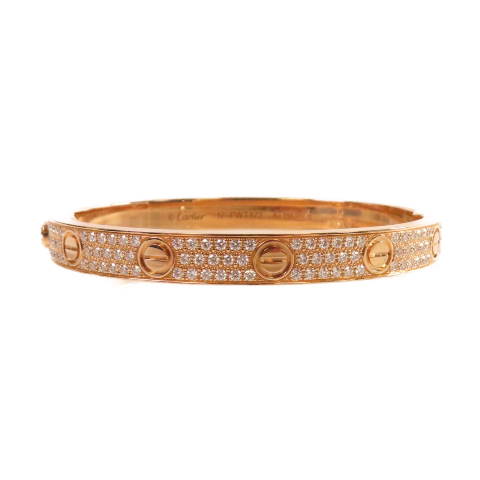 CARTIER 18K玫瑰金/鑽石Full Diamond Love Bracelet手鐲#17
