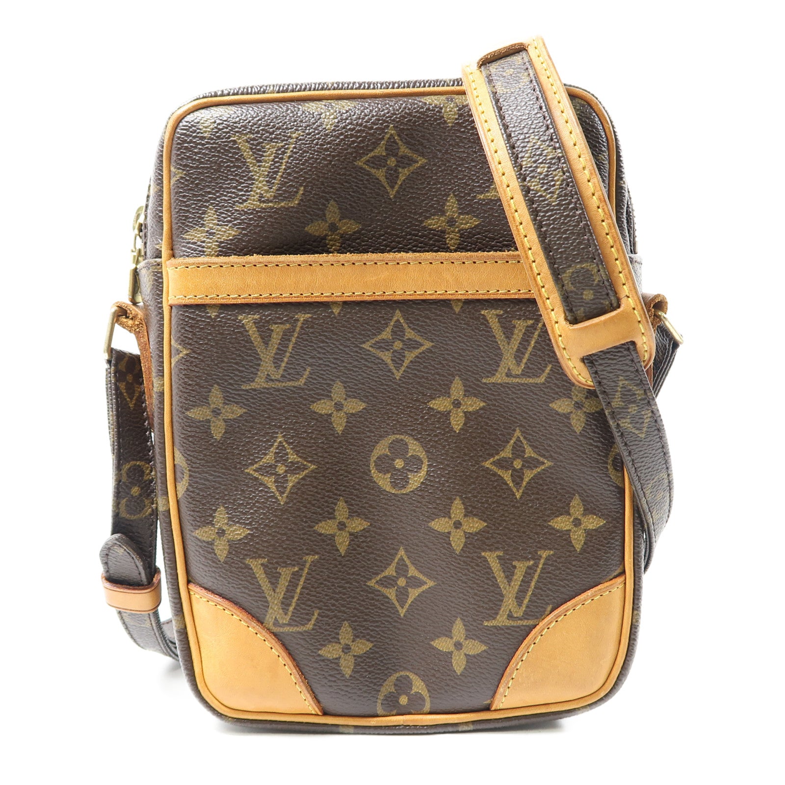 LOUIS VUITTON Monogram Danube金扣肩背袋棕色