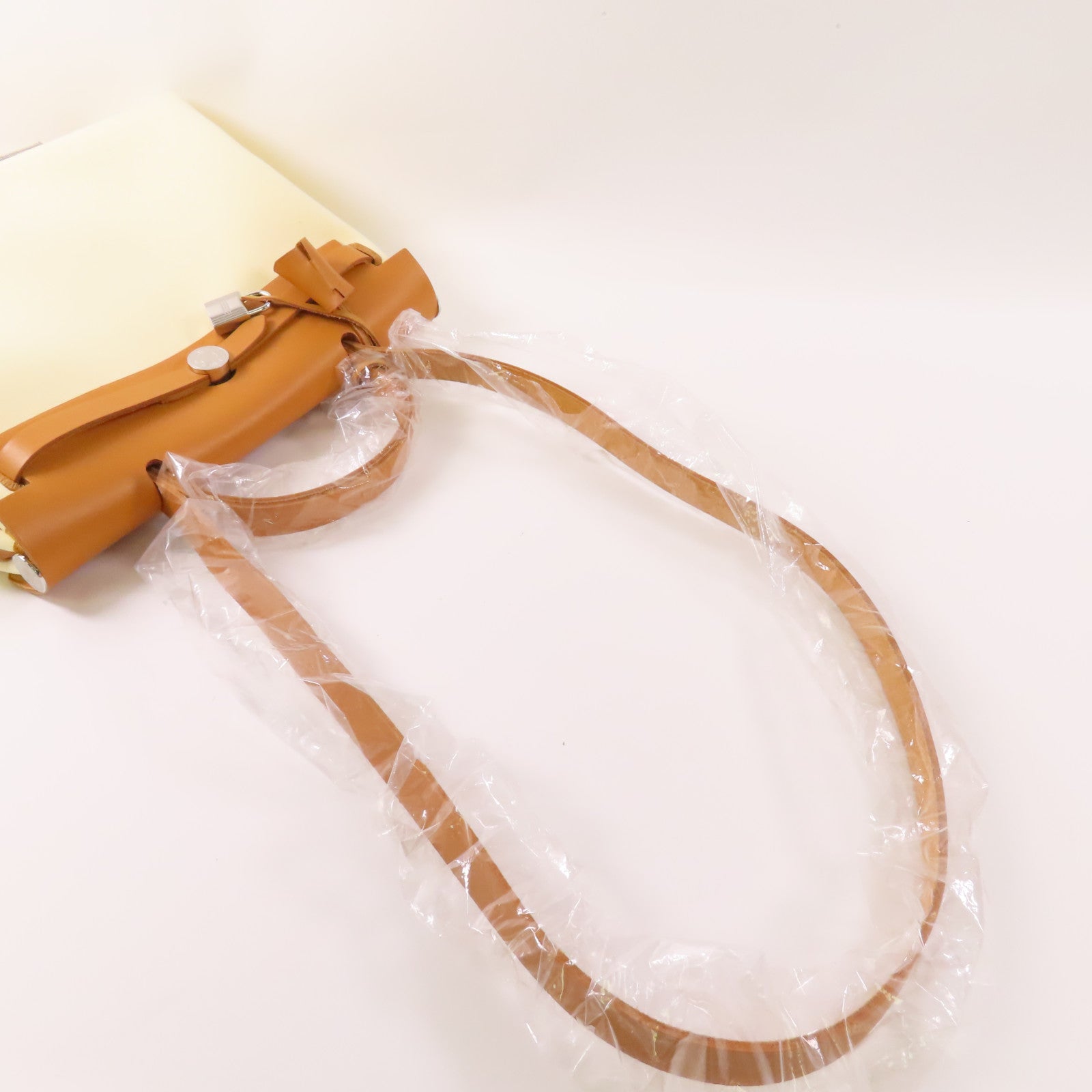 HERMES 帆布/皮革Herbag PM銀扣手挽肩背兩用袋