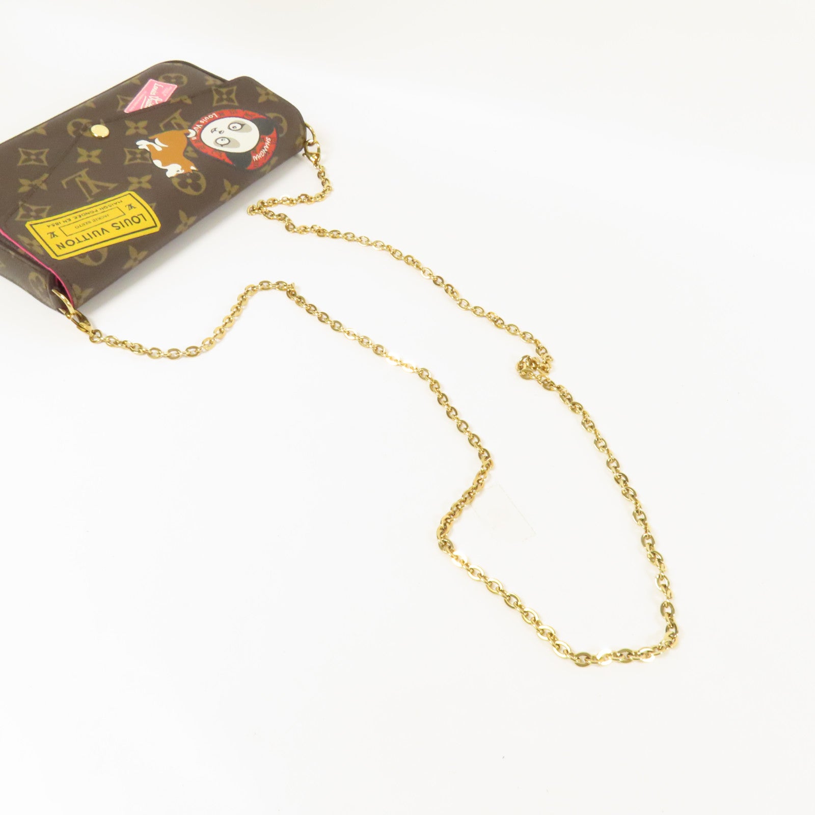 LOUIS VUITTON Monogram Pochette Felicie金扣鏈帶肩背袋