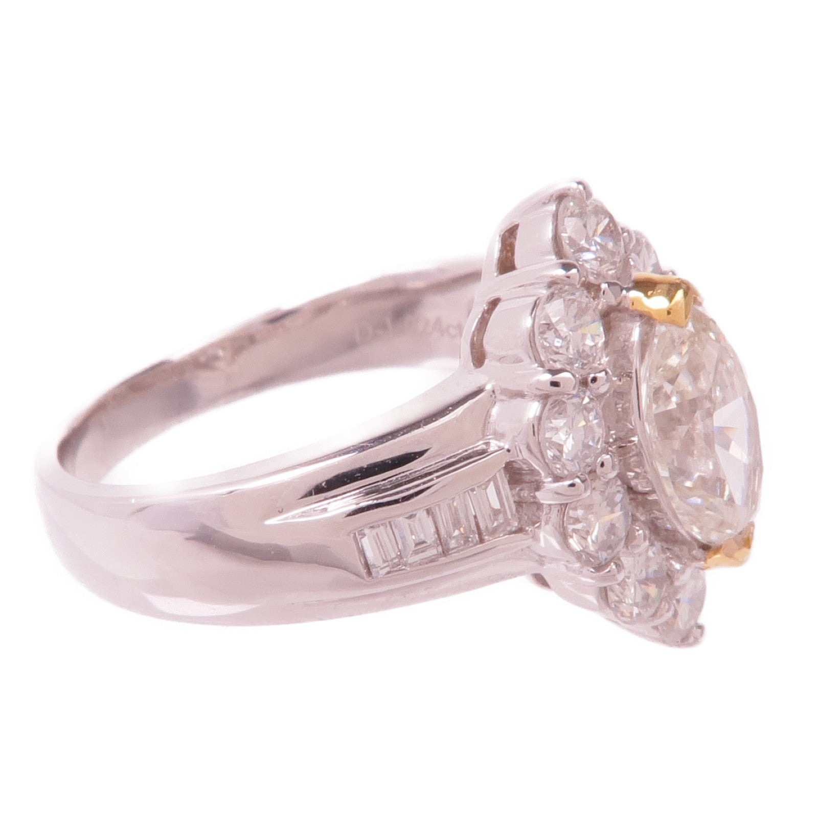 JEWELRY PT900鉑金/18K黃金Diamond Ring鑽石戒指US#6.75