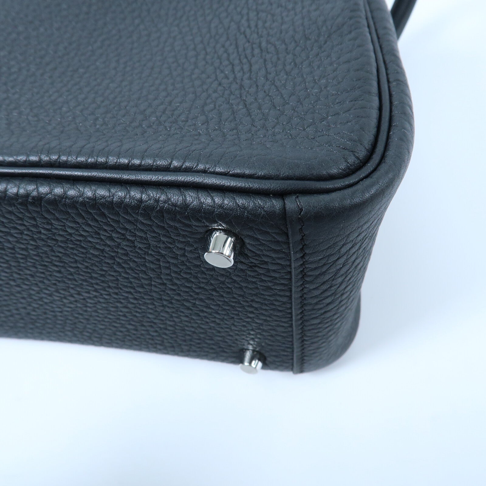 HERMES Clemence皮革Mini Lindy手挽肩背兩用袋Noir