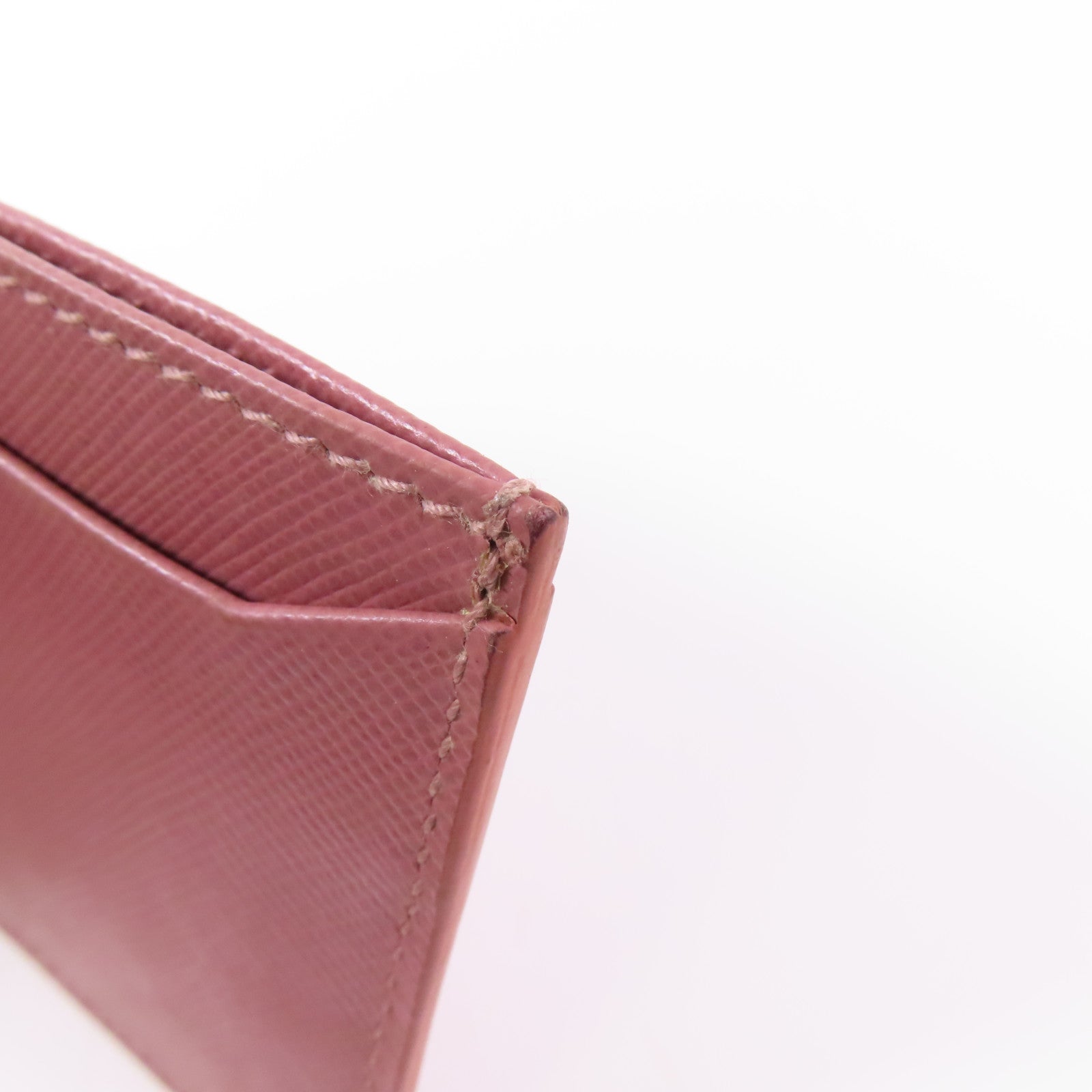 PRADA 牛皮皮革Card Case金扣卡片套粉紅色