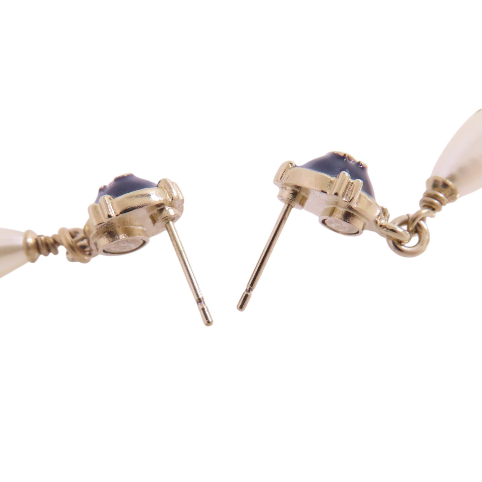 CHANEL 金屬/PVC Earrings金扣耳環