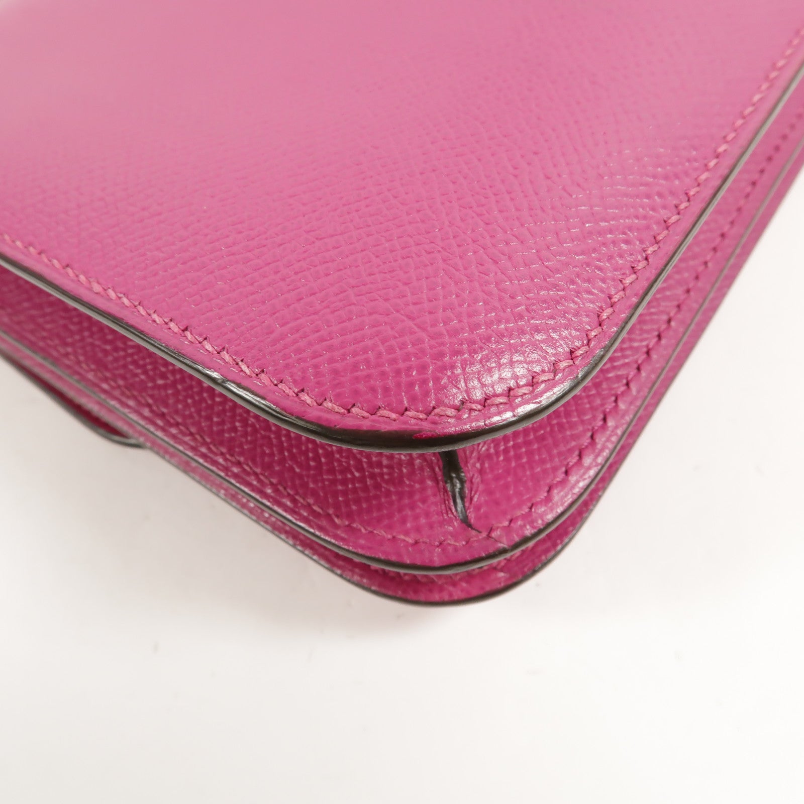 HERMES Epsom皮革Constance Mini肩背袋Rose Pourpre