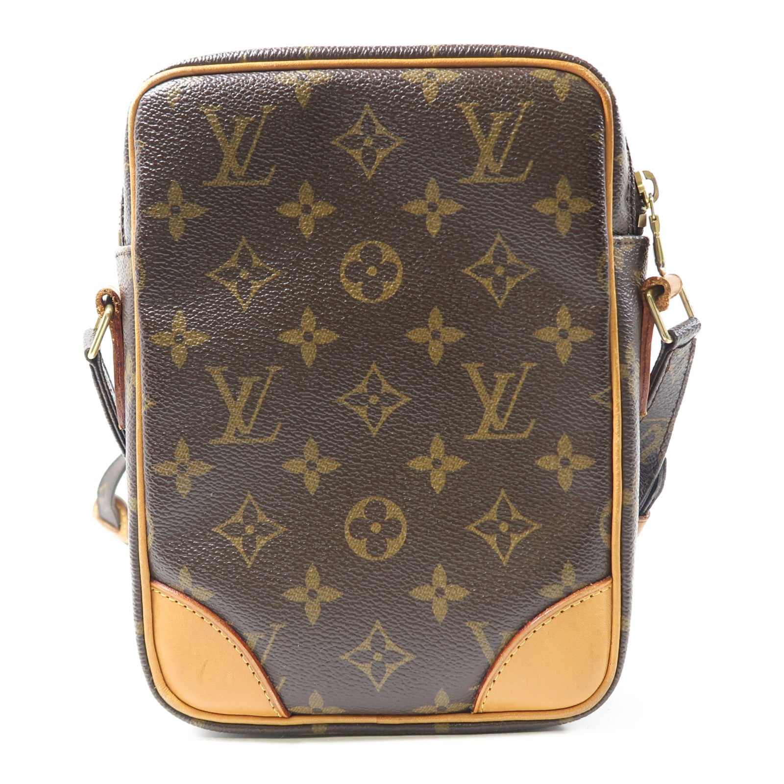 LOUIS VUITTON Monogram Danube金扣肩背袋棕色