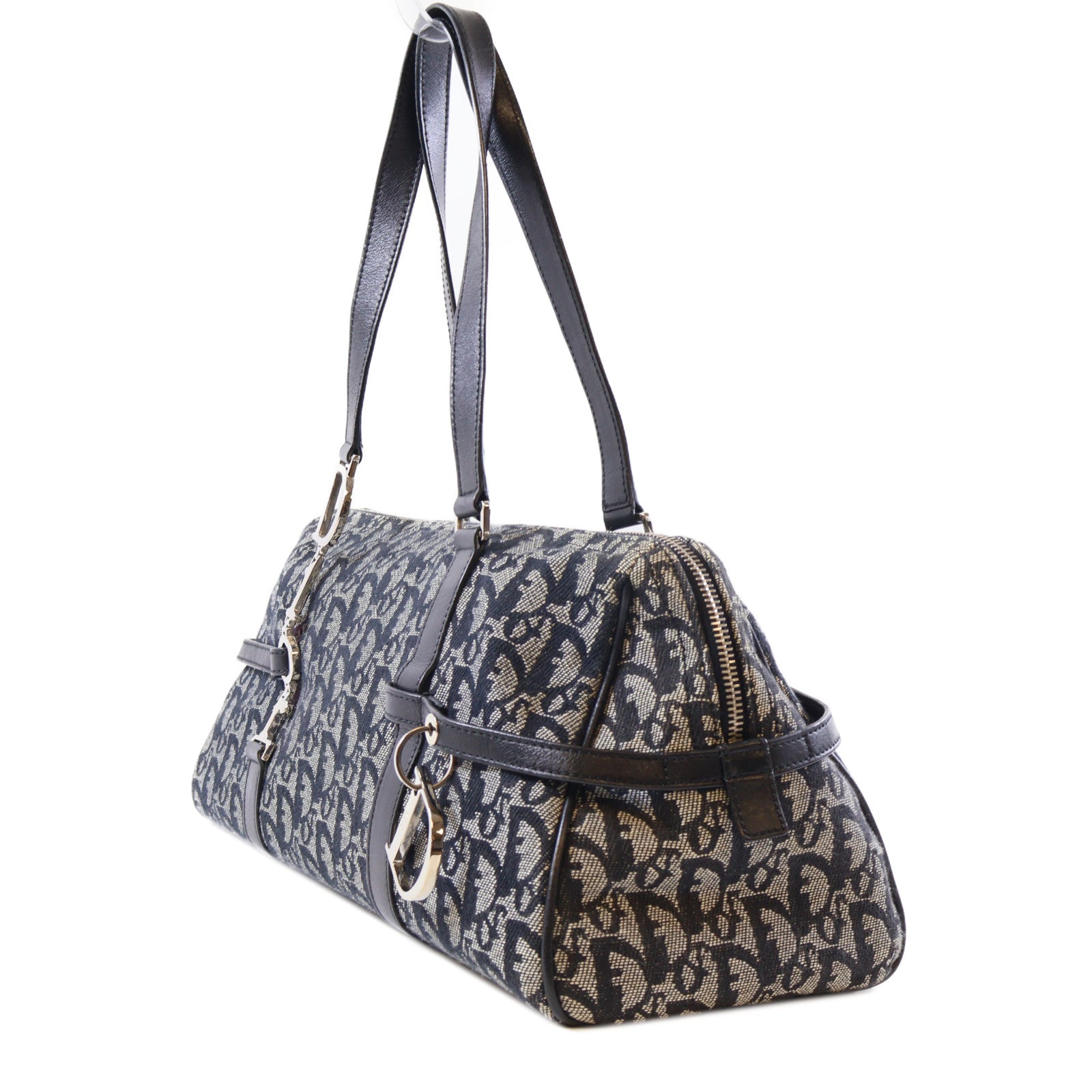 Dior 帆布Hand Bag銀扣手挽袋黑色