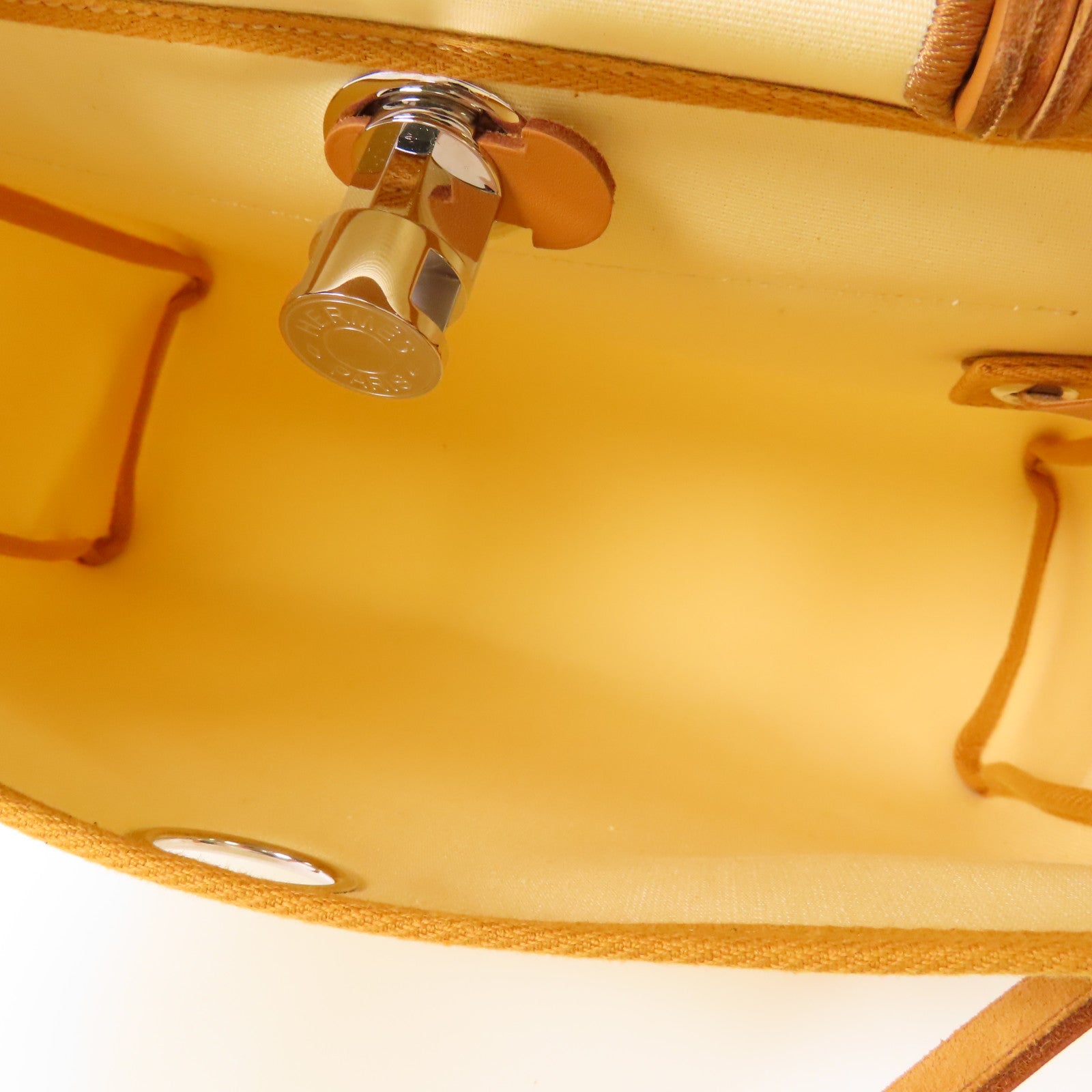 HERMES 帆布/皮革Herbag PM銀扣手挽肩背兩用袋