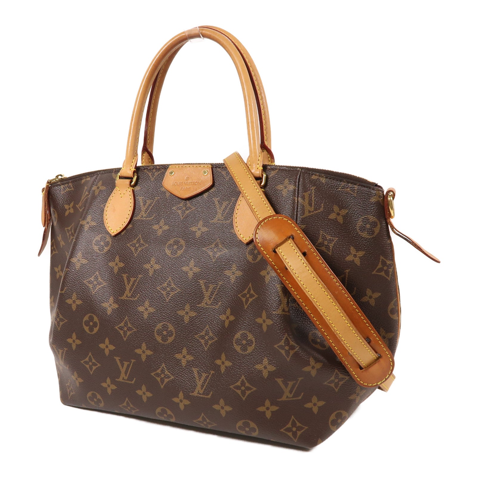 LOUIS VUITTON Monogram Turenne MM金扣手挽肩背兩用袋棕色