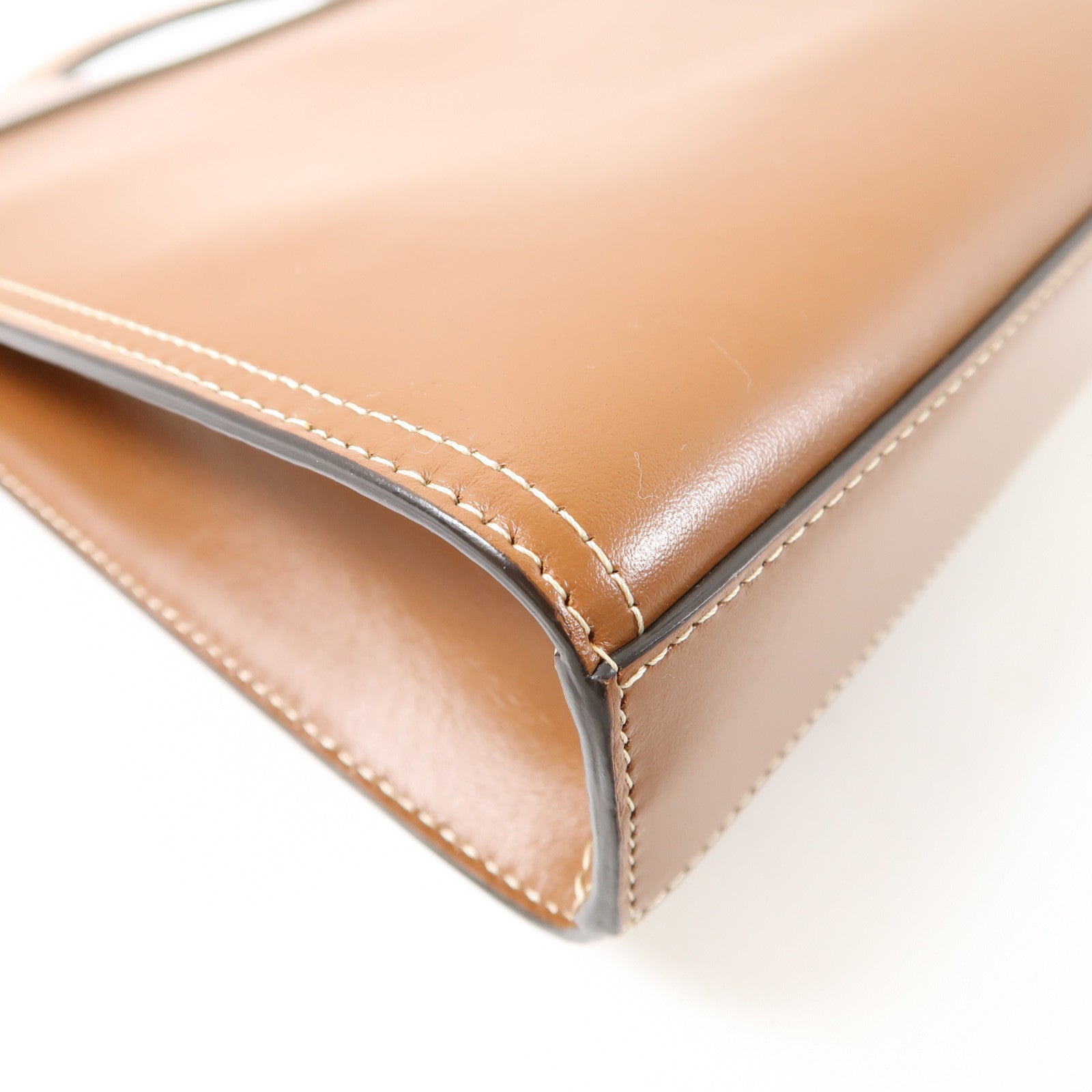 BURBERRY 牛皮皮革Mini Pocket Bag金扣手挽肩背兩用袋啡色