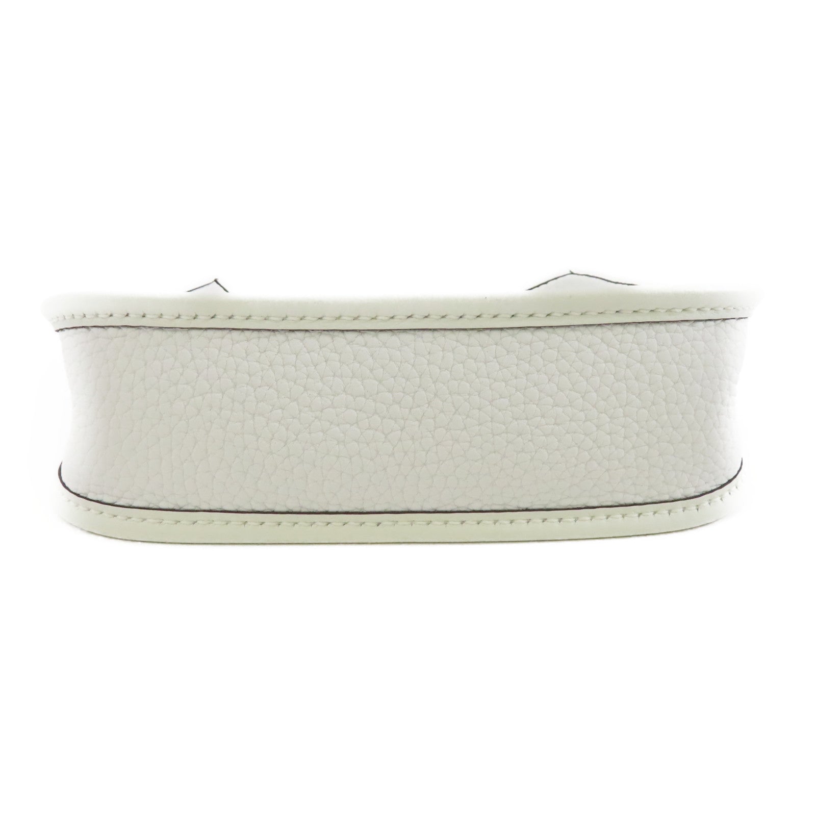 HERMES Clemence皮革Evelyne TPM銀扣肩背袋New White/白色