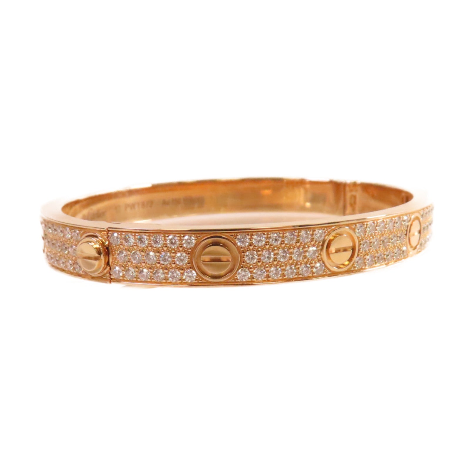 CARTIER 18K玫瑰金/鑽石Full Diamond Love Bracelet手鐲#17