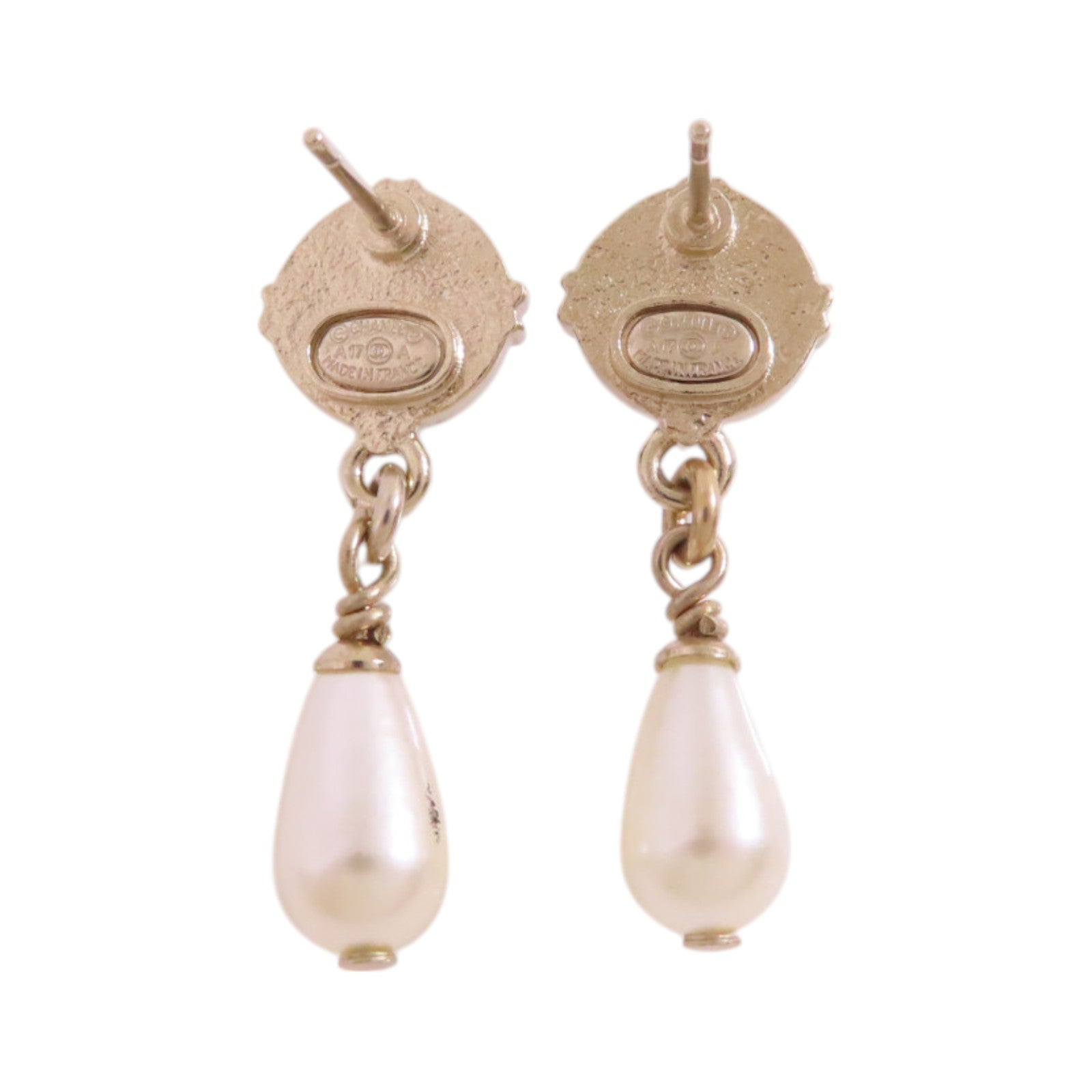 CHANEL 金屬/PVC Earrings金扣耳環