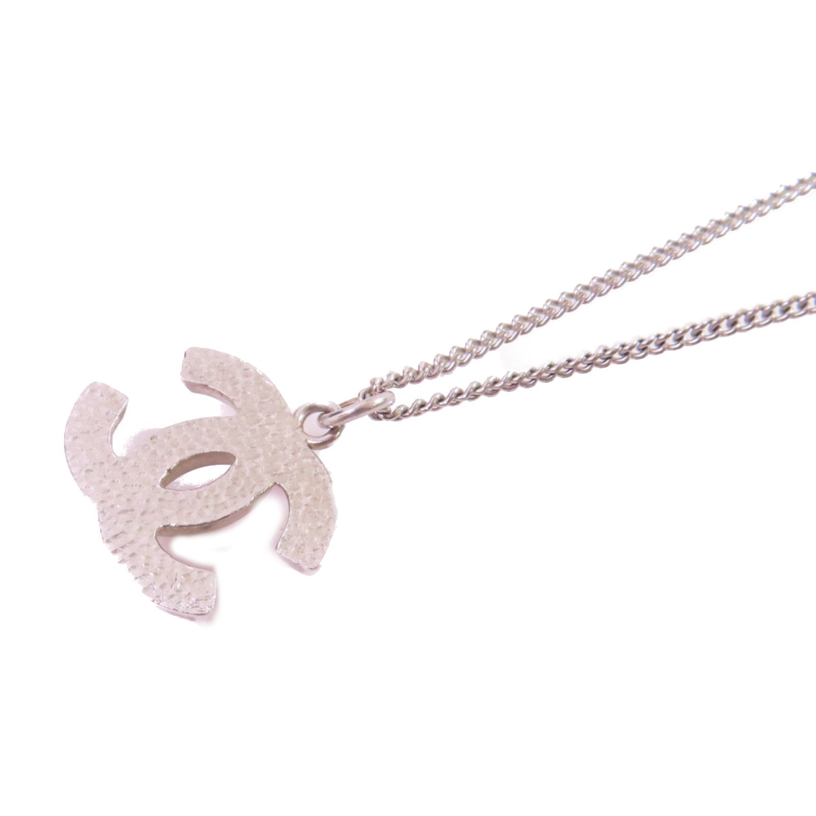 CHANEL 金屬CC Neacklace銀扣項鏈粉紅色/銀色