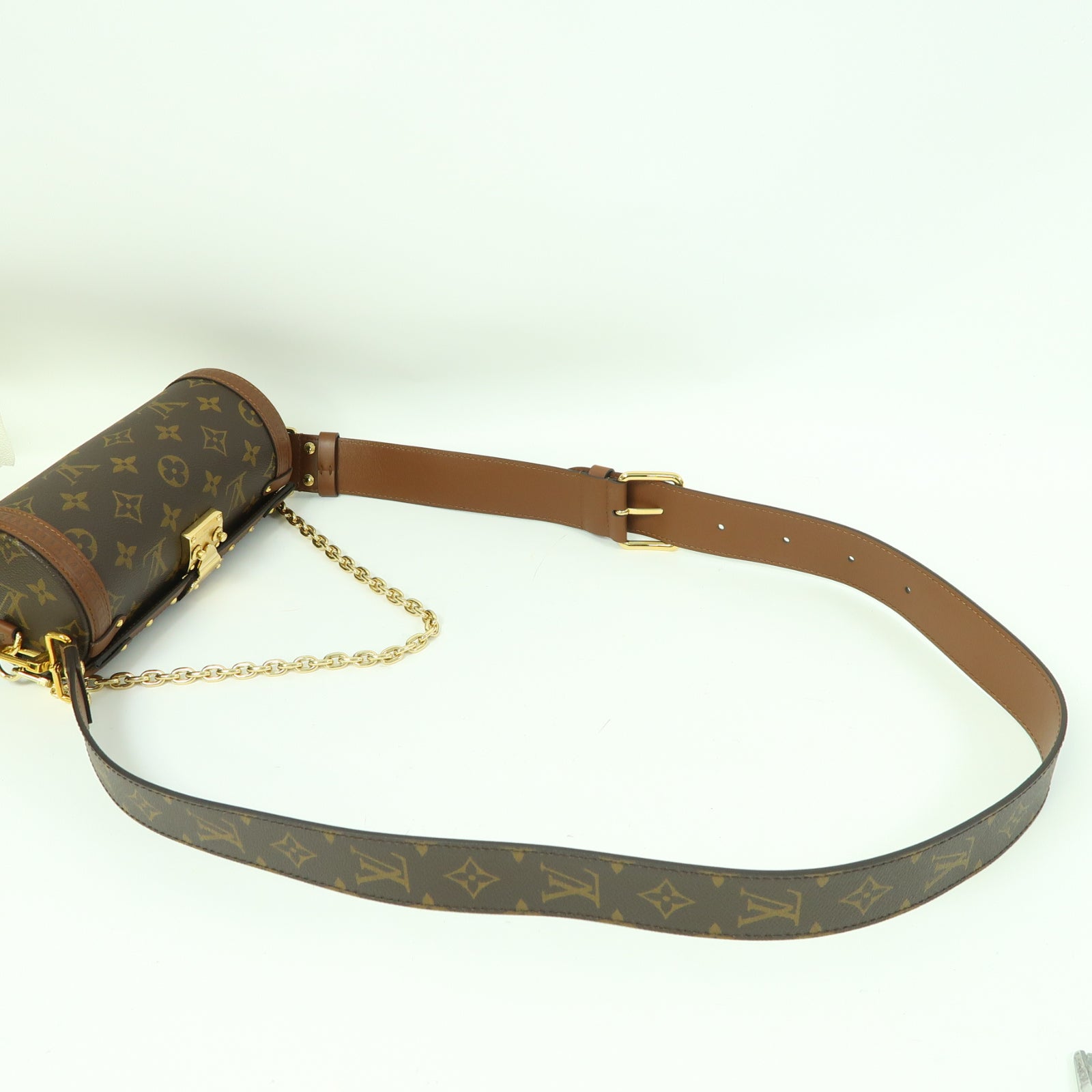 LOUIS VUITTON Monogram Papillon Trunk金扣手挽肩背兩用袋棕色