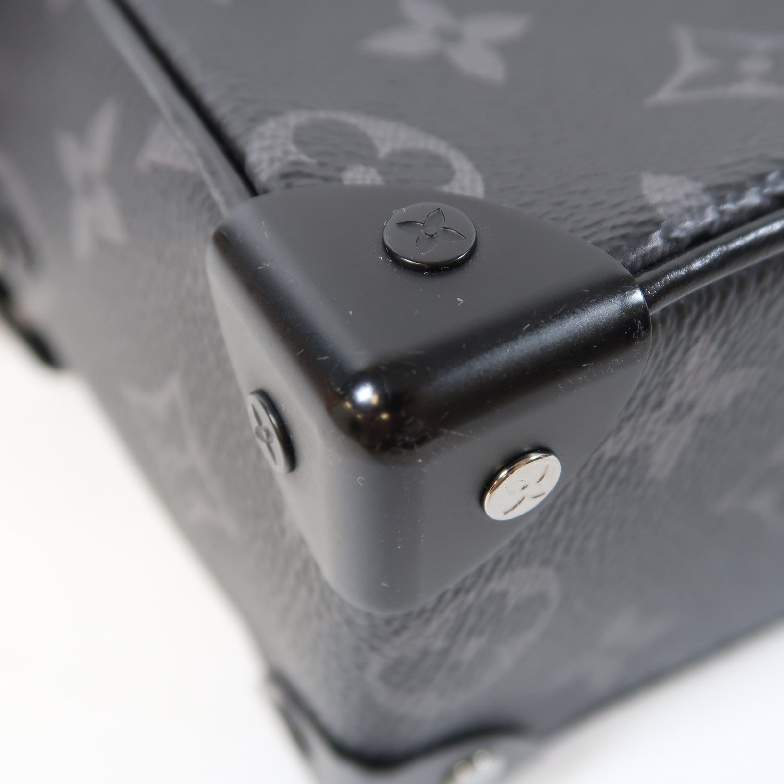 LOUIS VUITTON Monogram Eclipse Mini Soft Trunk肩背袋黑色