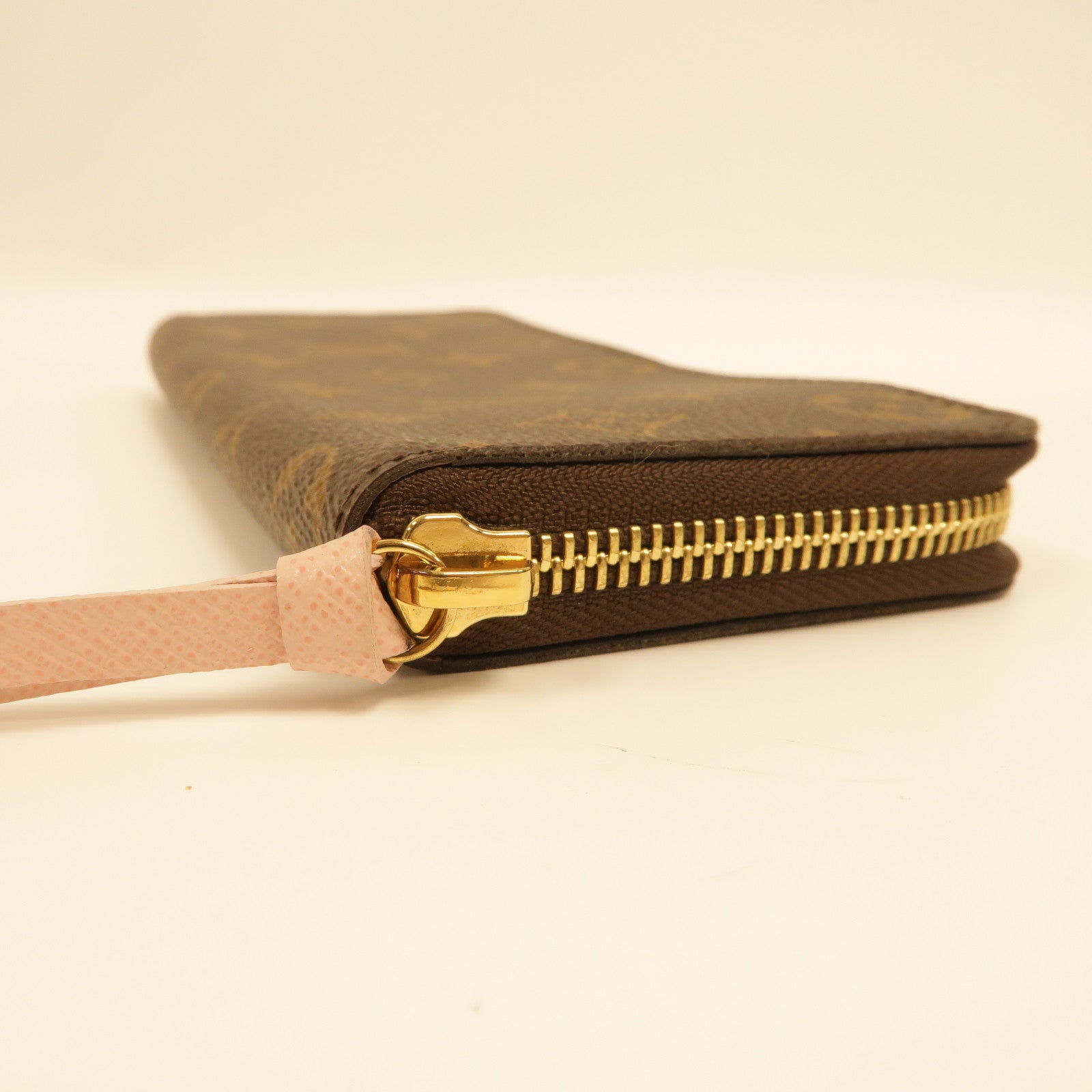 LOUIS VUITTON Monogram Clemence Wallet金扣長錢包啡色/粉紅色
