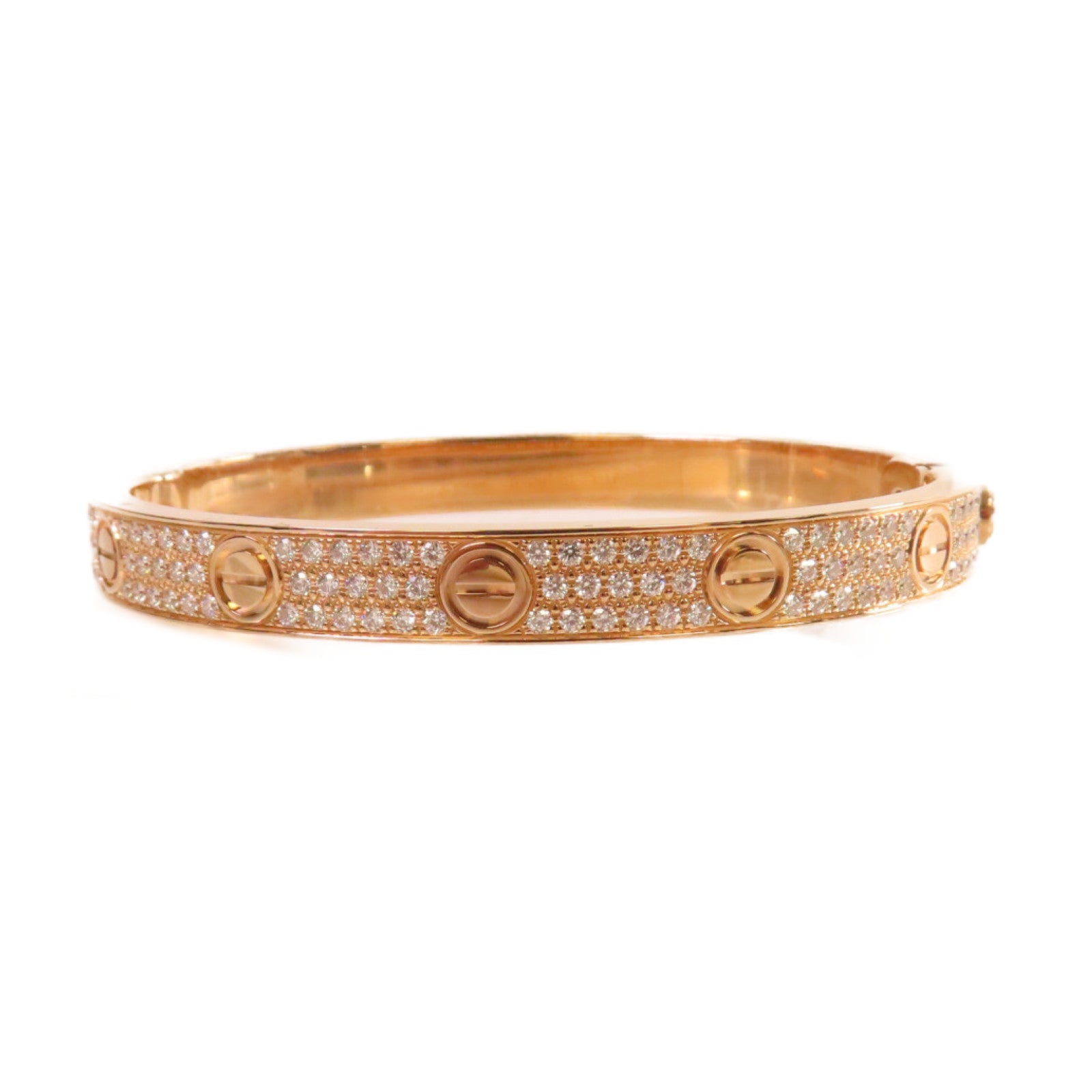 CARTIER 18K玫瑰金/鑽石Full Diamond Love Bracelet手鐲#17