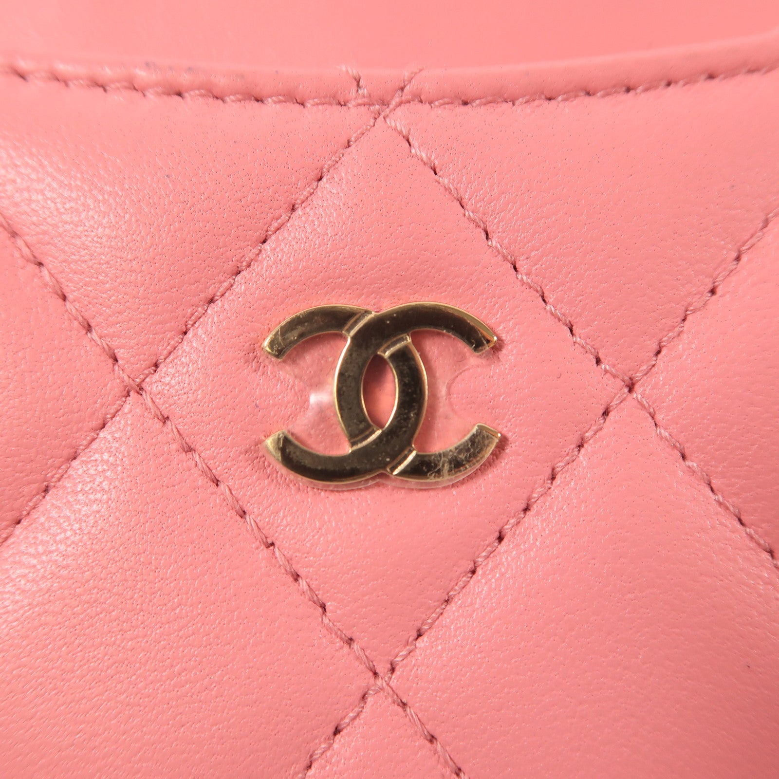 CHANEL 【激減優惠】羊皮皮革Card Case金扣卡片套