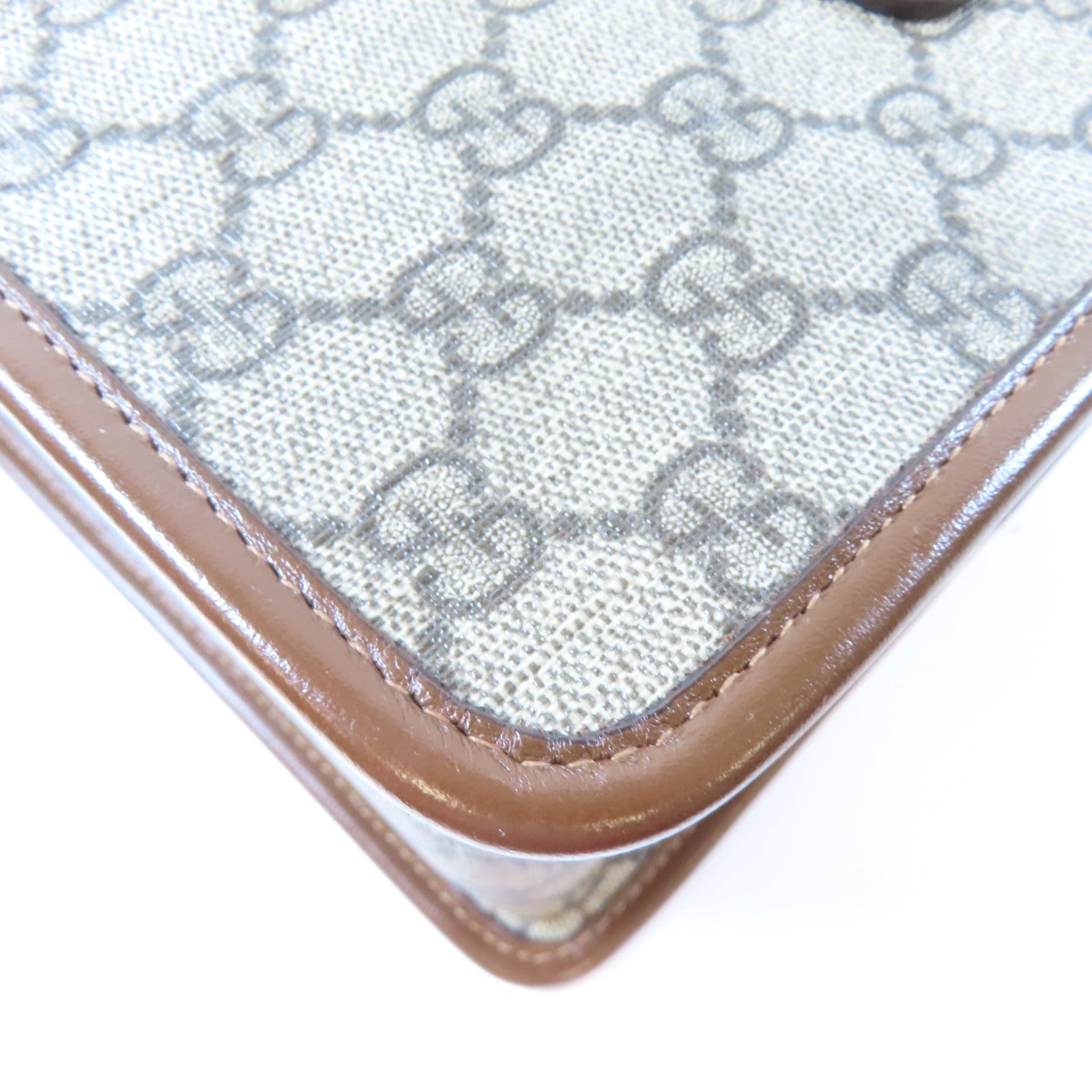 GUCCI 塗層帆布Horsebit 1955 Mini Top Handle Bag金扣手挽肩背兩用袋啡色