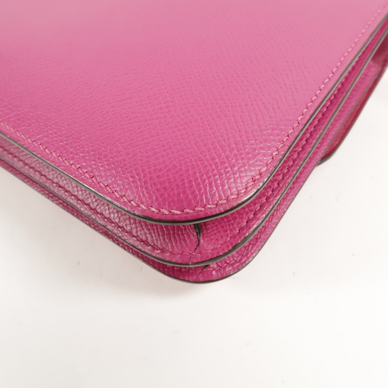 HERMES Epsom皮革Constance Mini肩背袋Rose Pourpre