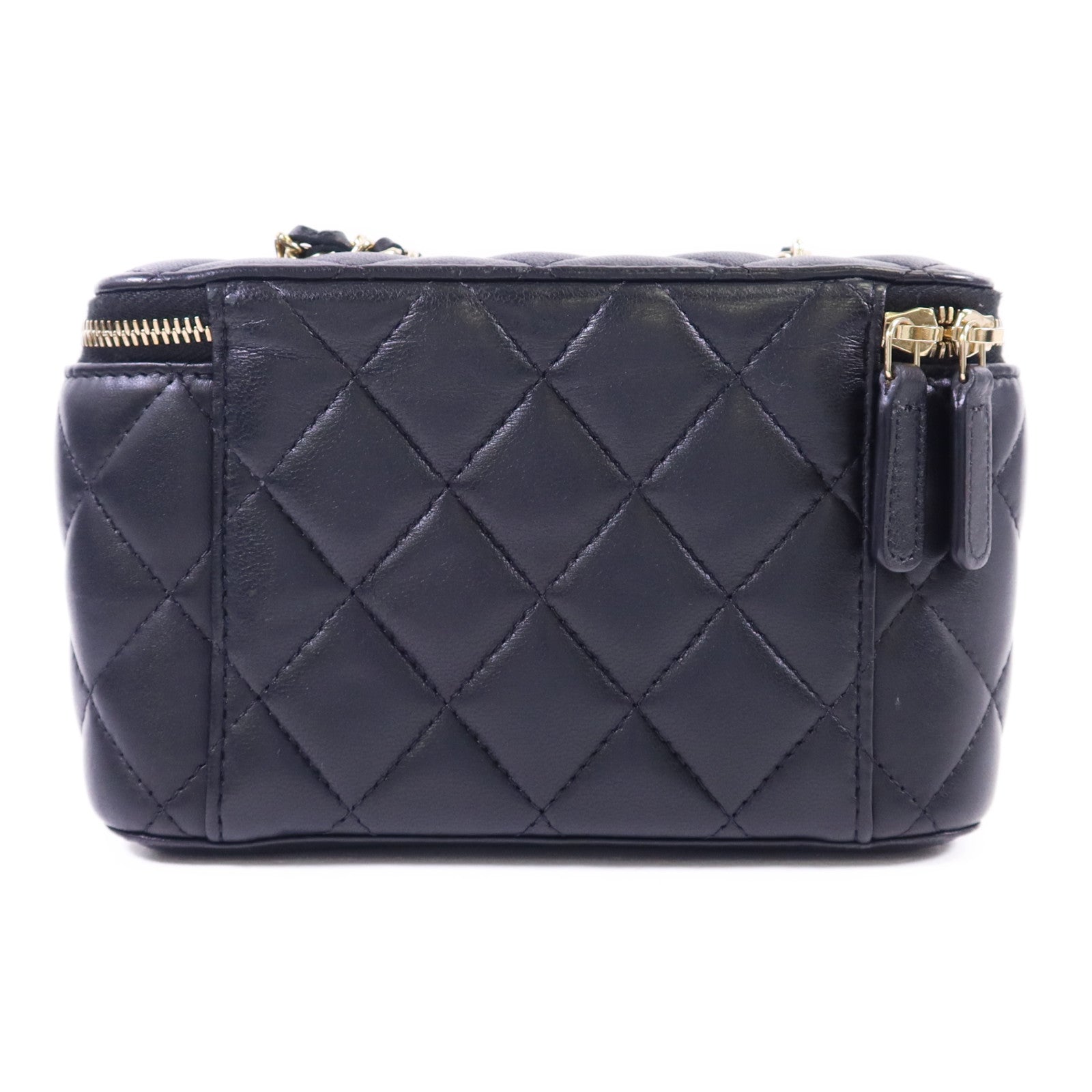 CHANEL 羊皮皮革Vanity Case金扣鏈帶肩背袋