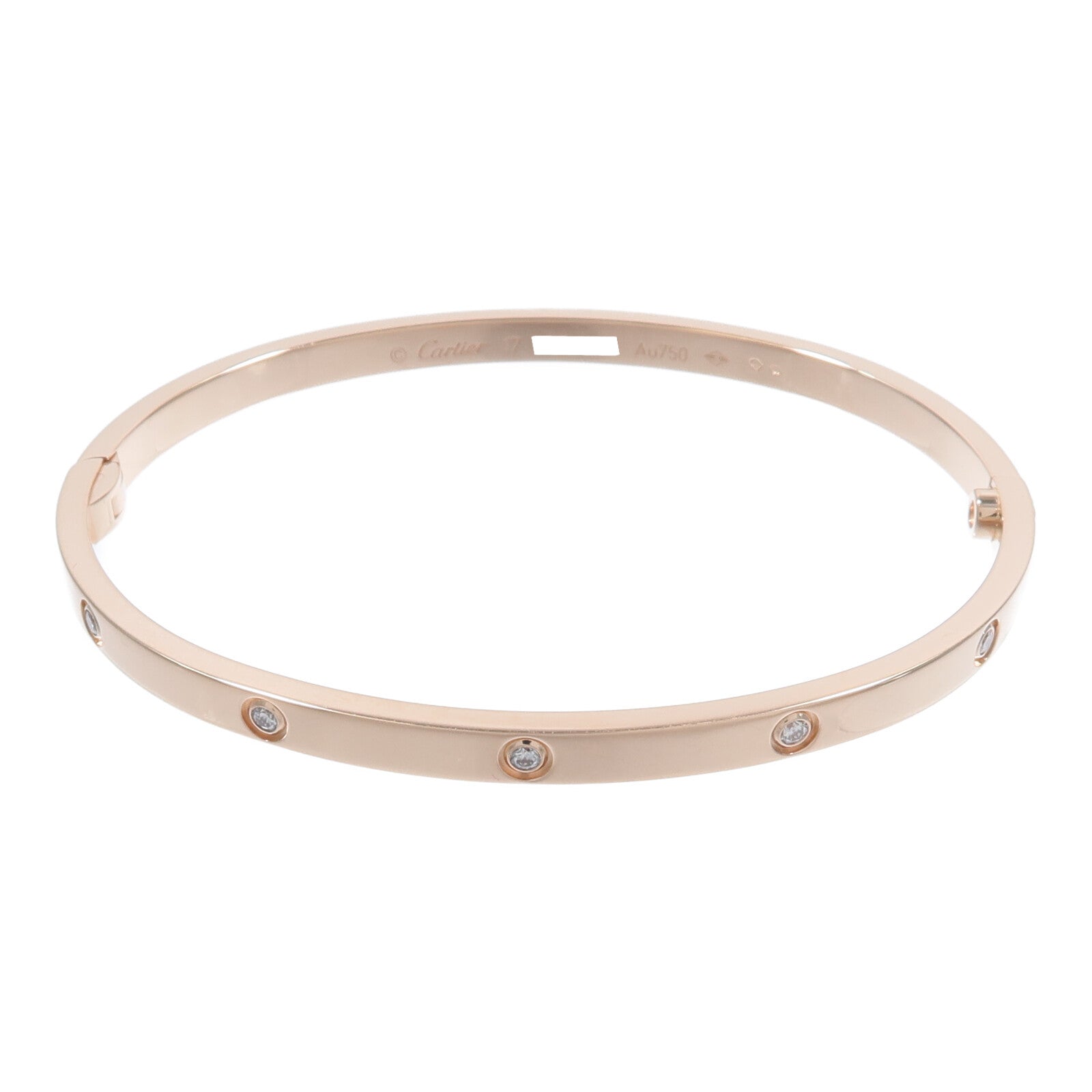 CARTIER 18K玫瑰金Love Bracelet Small Model 10 Diamonds鑽石手鐲