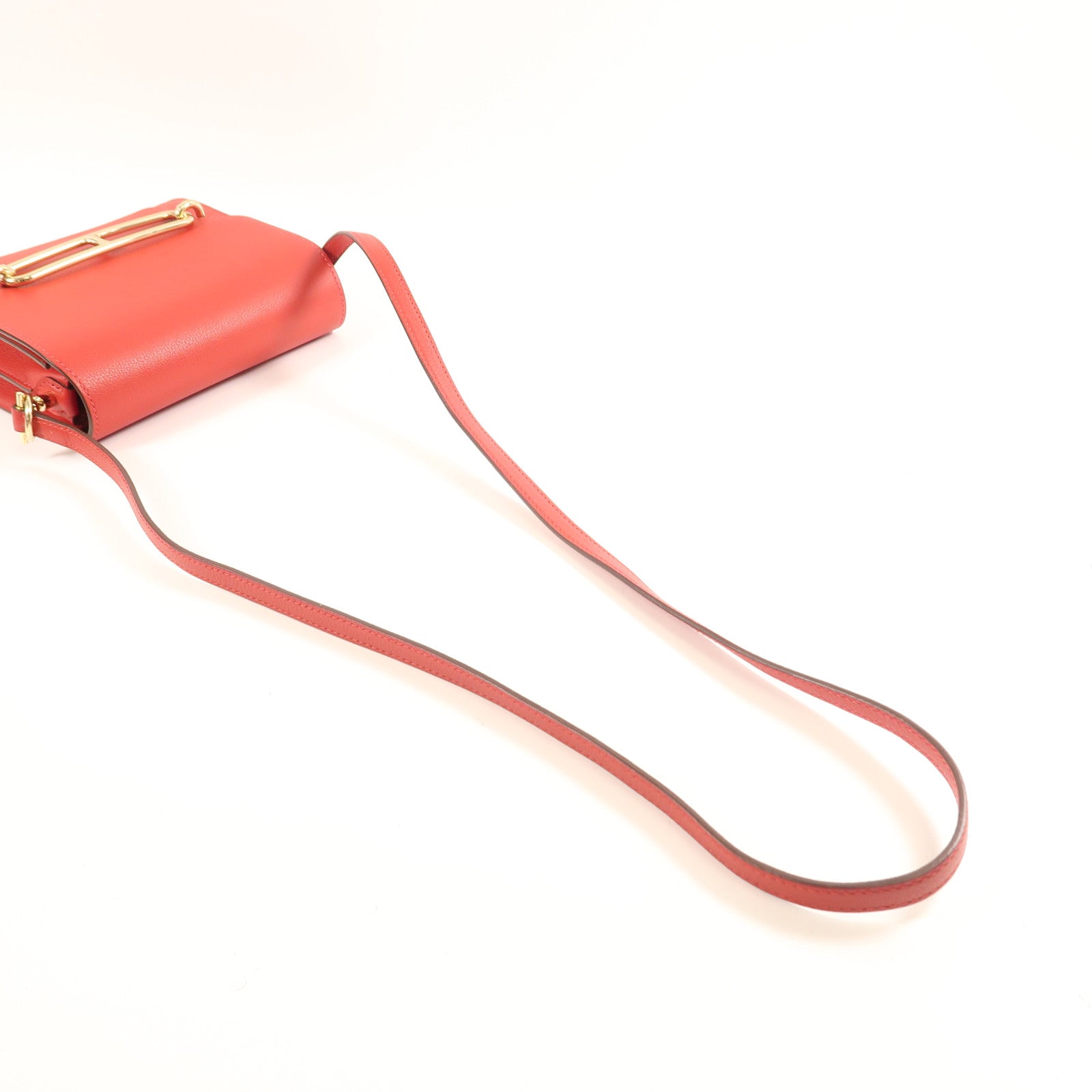 HERMES Evercolor皮革Mini Roulis金扣肩背袋