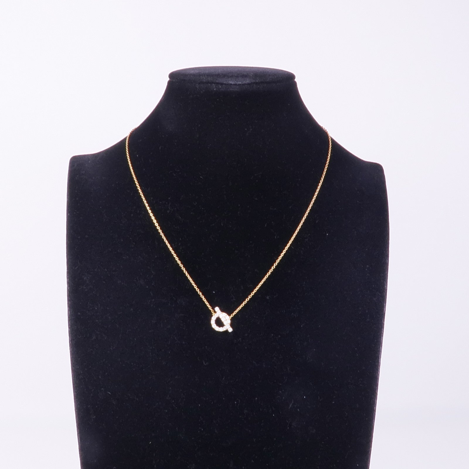 HERMES 18K玫瑰金Finesse Pendant鑽石項鍊