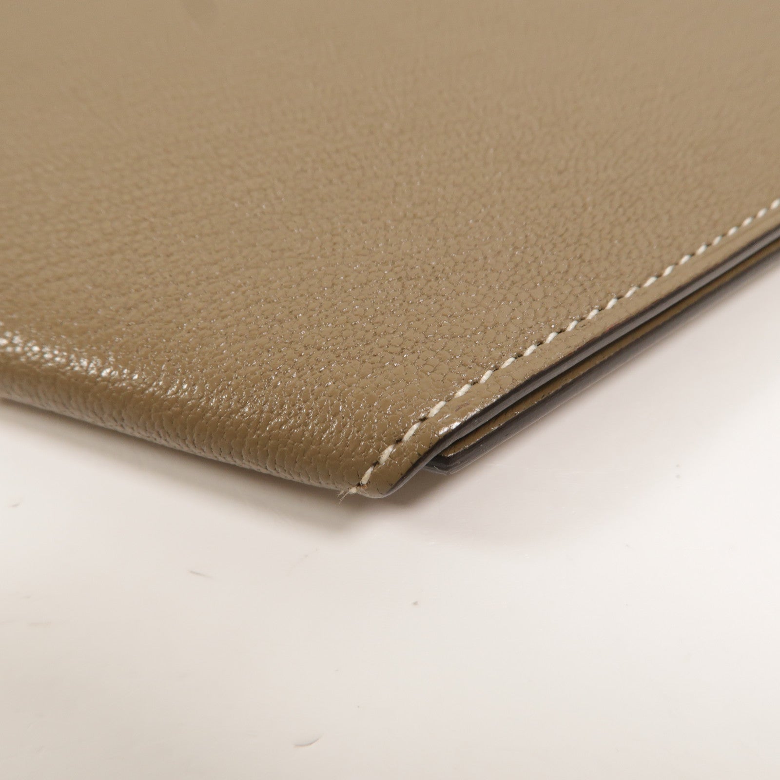 HERMES Chevre皮革Clochette Compact Wallet長錢包Etoupe