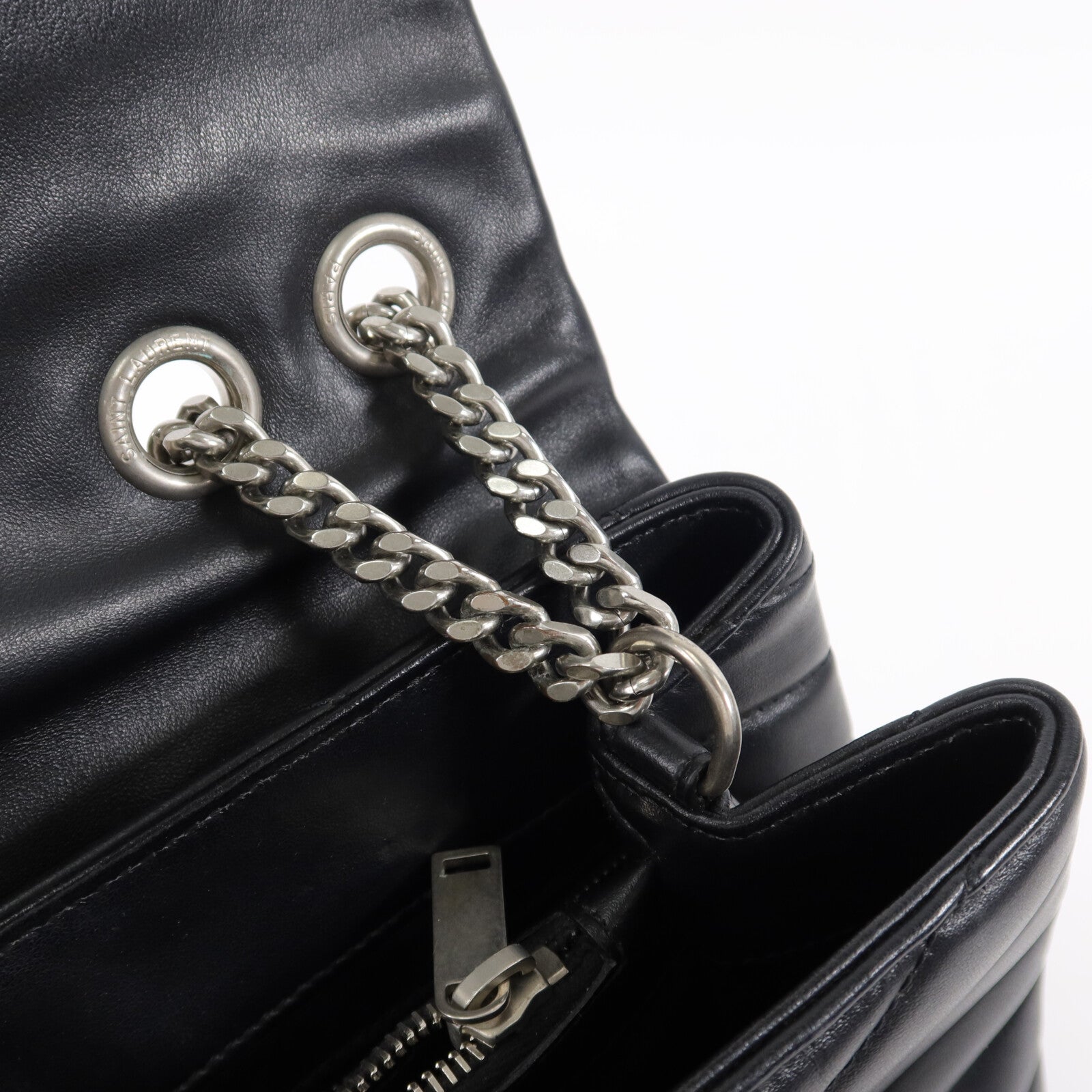 SAINT LAURENT 牛皮皮革Loulou鏈帶肩背袋