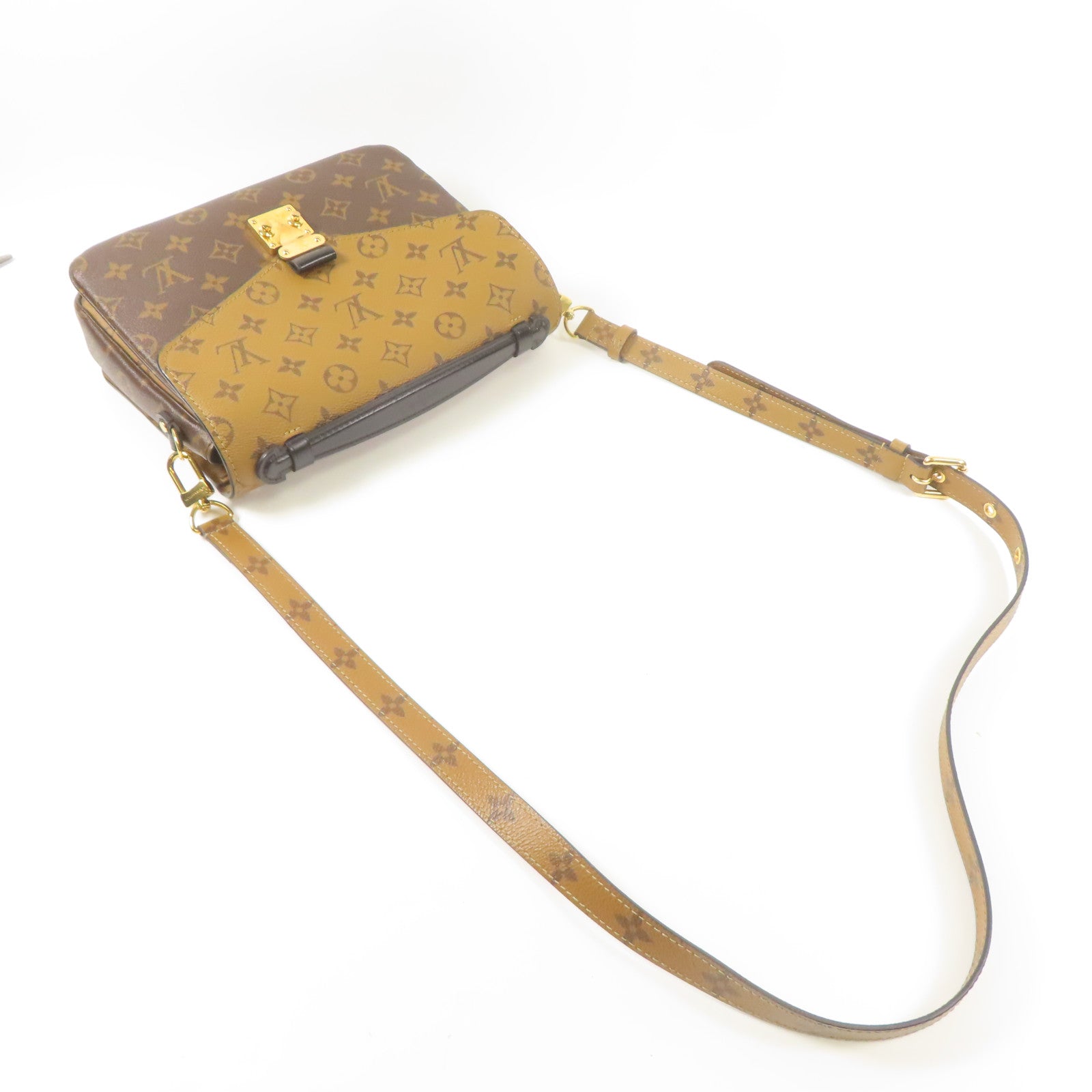 LOUIS VUITTON Monogram Reverse Pochette Metis金扣手挽肩背兩用袋