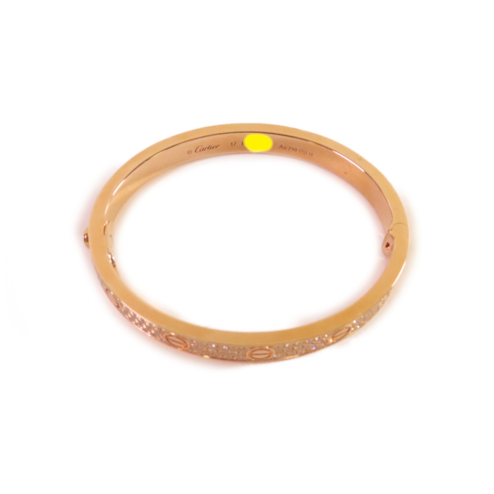 CARTIER 18K玫瑰金/鑽石Full Diamond Love Bracelet手鐲#17