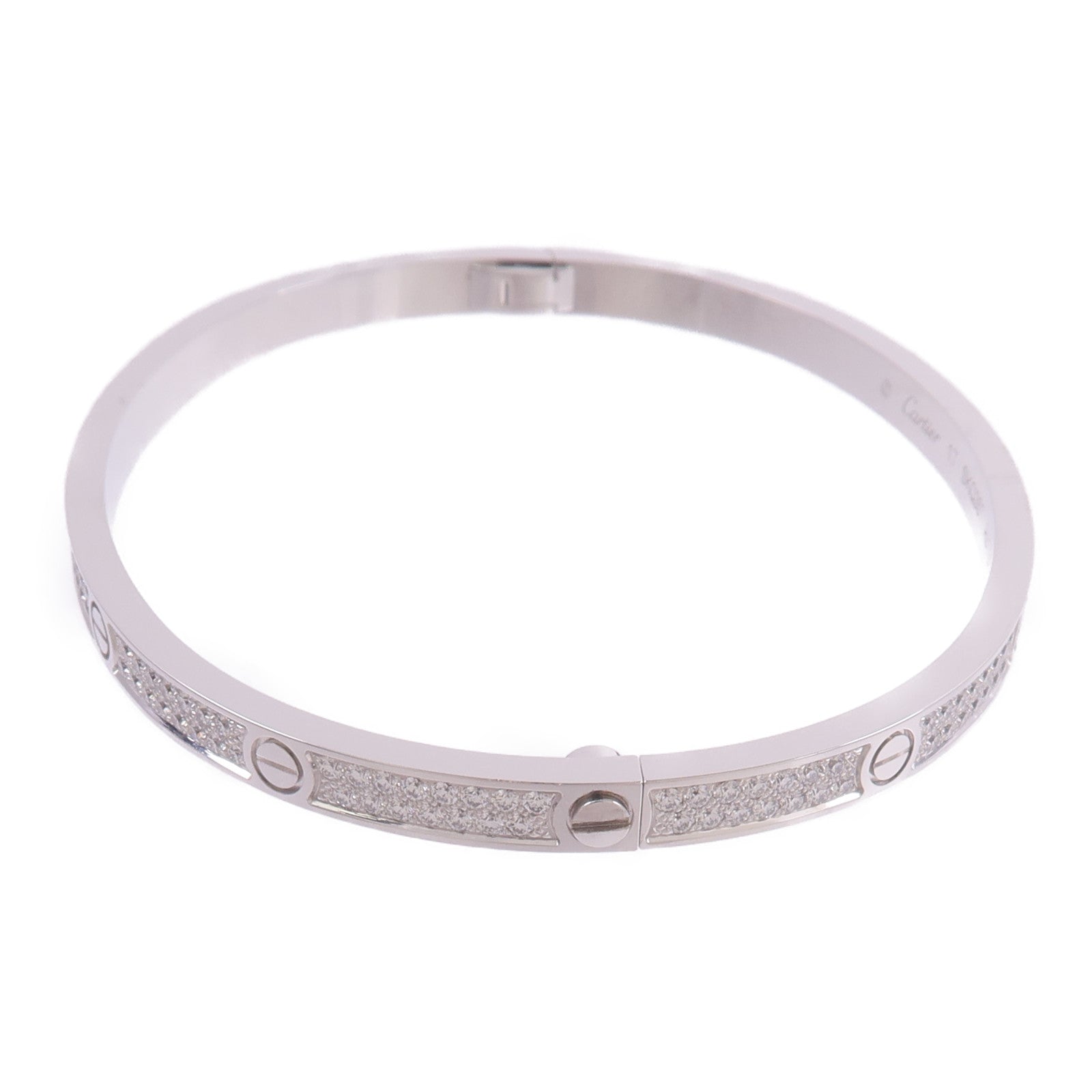 CARTIER 【激減優惠】18K白金Love Bracelet Full Diamonds Small Model鑽石手鐲