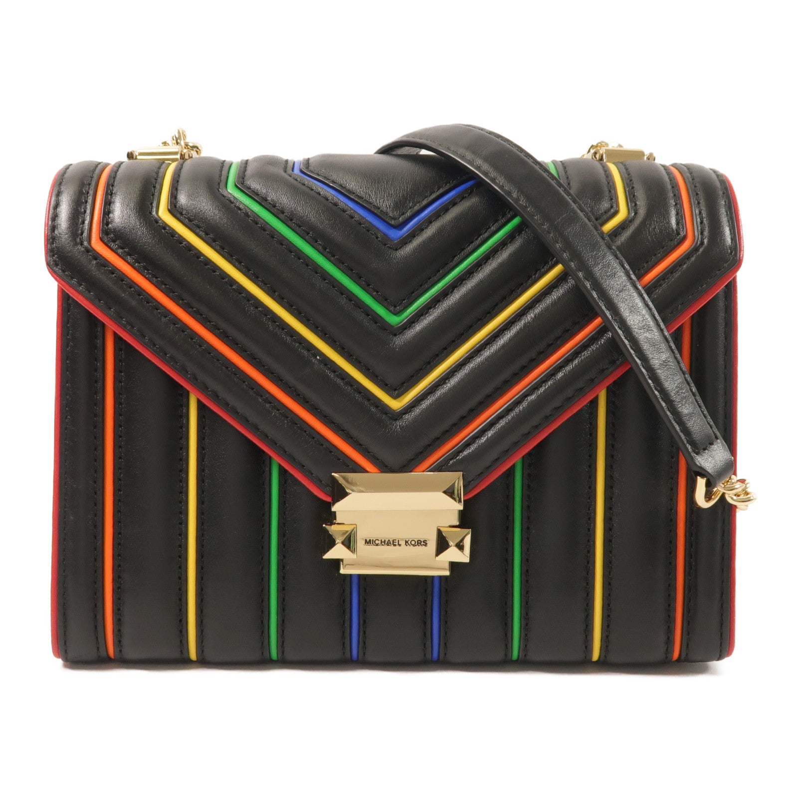 Michael Kors 牛皮皮革Chain Shoulder鏈帶肩背袋