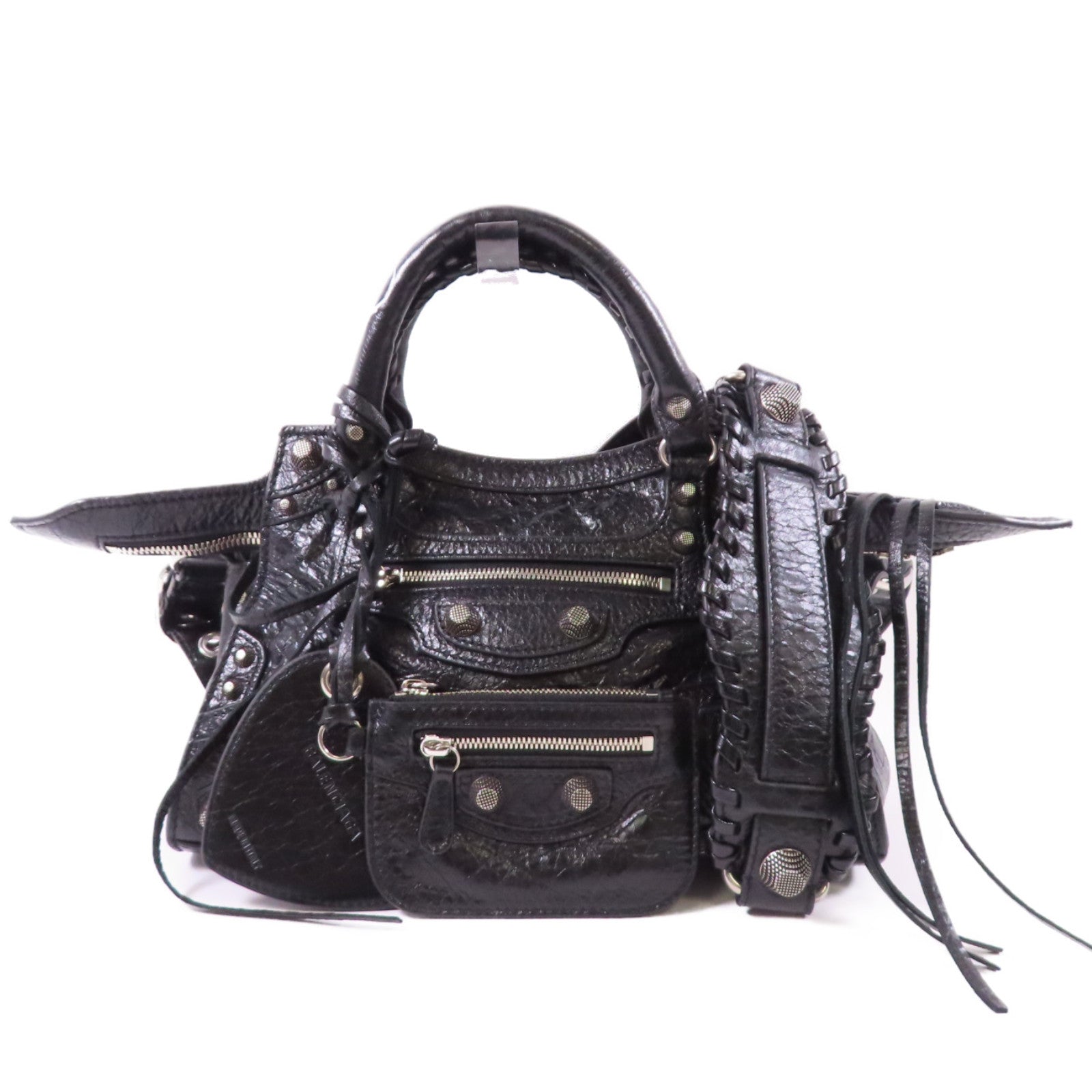 BALENCIAGA 牛皮皮革Neo Cagole銀扣手挽肩背兩用袋