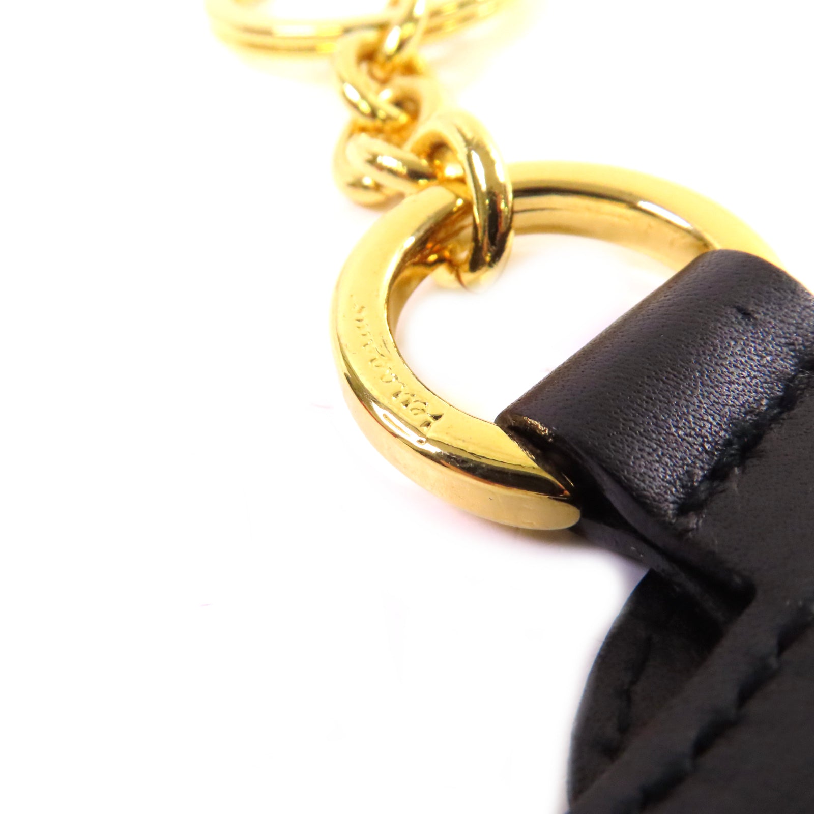 Salvatore Ferragamo 牛皮皮革/金屬Key Chain金扣鎖匙扣黑色