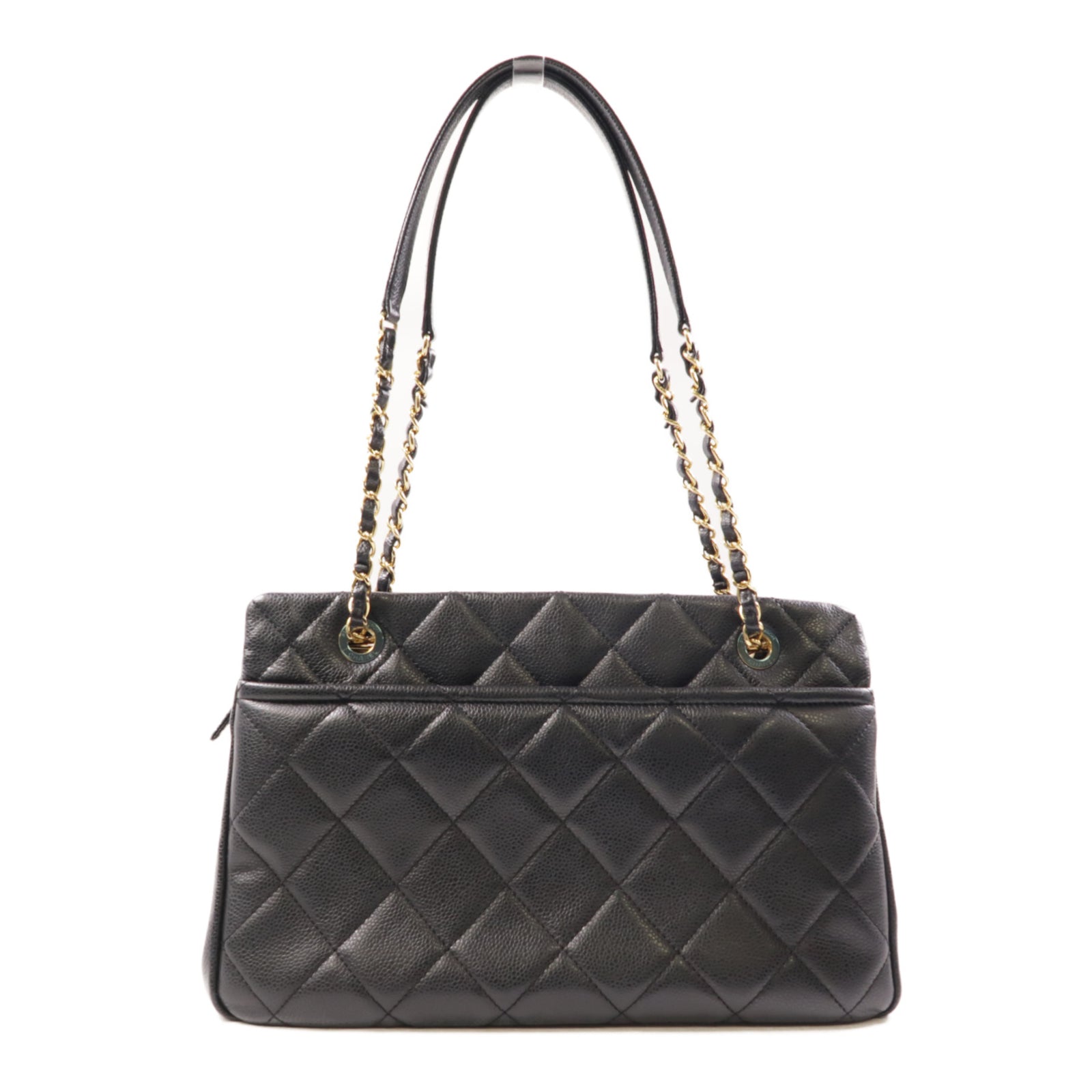 CHANEL 牛皮皮革Hand Bag金扣肩背袋黑色