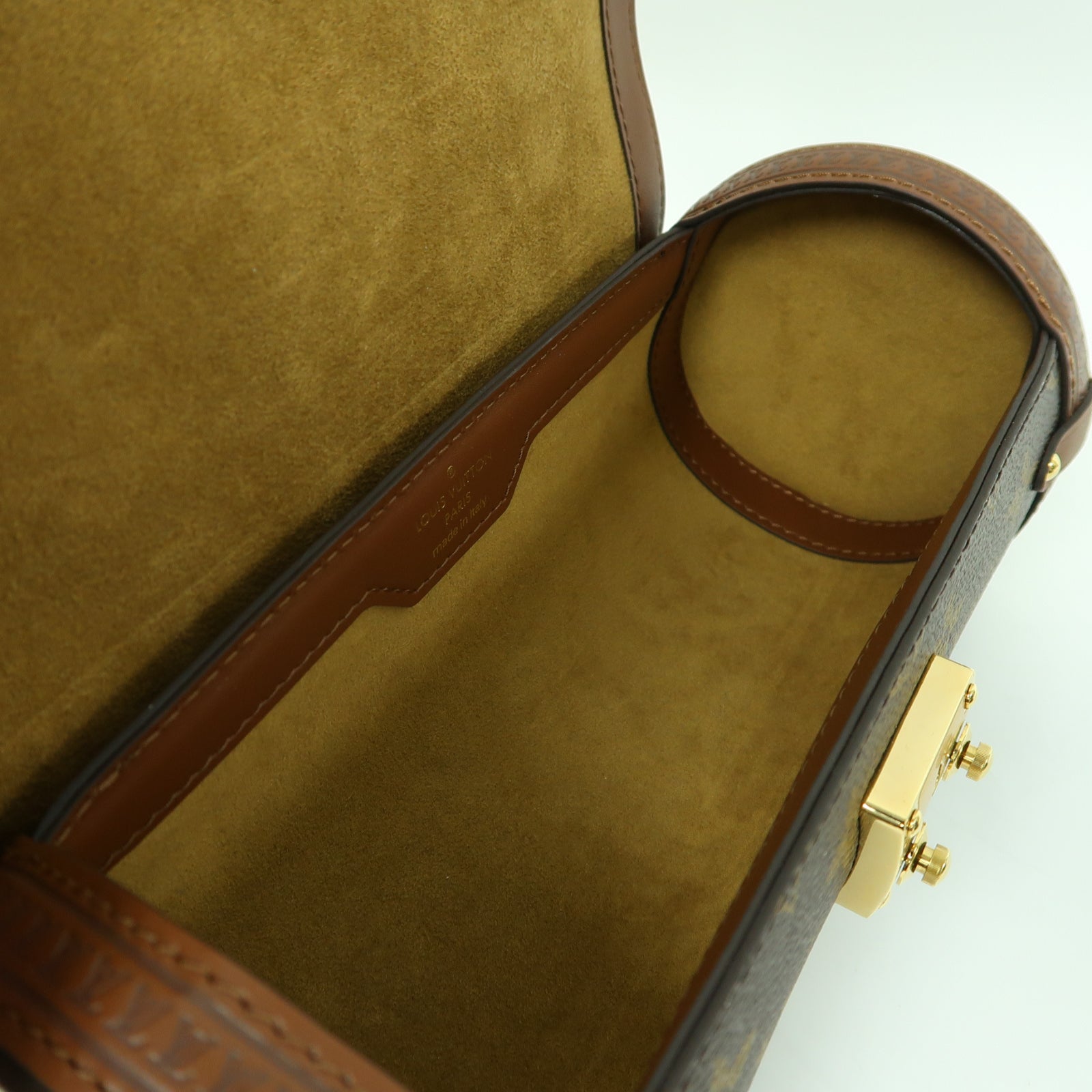 LOUIS VUITTON Monogram Papillon Trunk金扣手挽肩背兩用袋棕色
