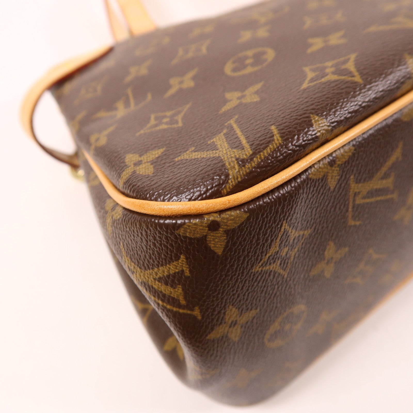 LOUIS VUITTON Monogram Batignolles Horizontal金扣肩背袋棕色