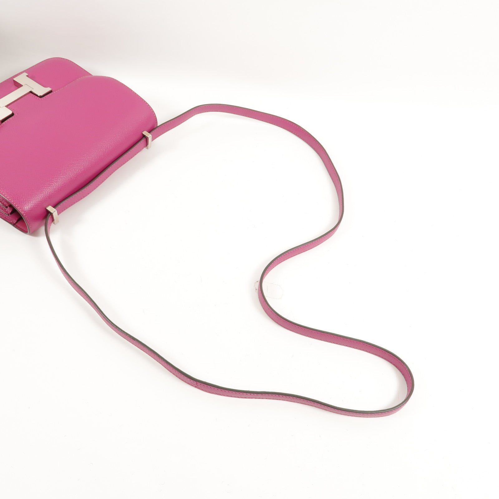 HERMES Epsom皮革Constance Mini肩背袋Rose Pourpre