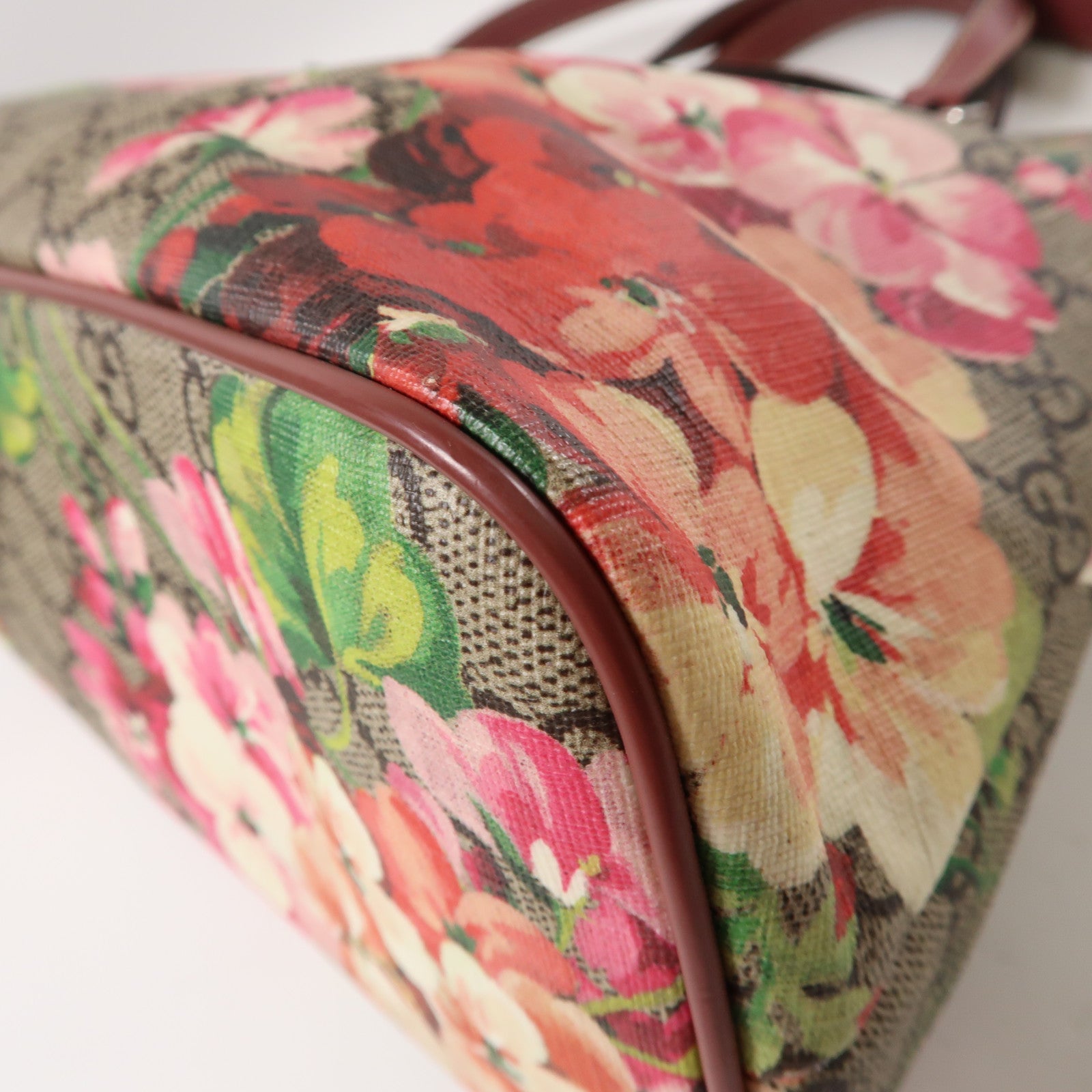 GUCCI 塗層帆布2 Way Shoulder Bag銀扣手挽肩背兩用袋粉紅色
