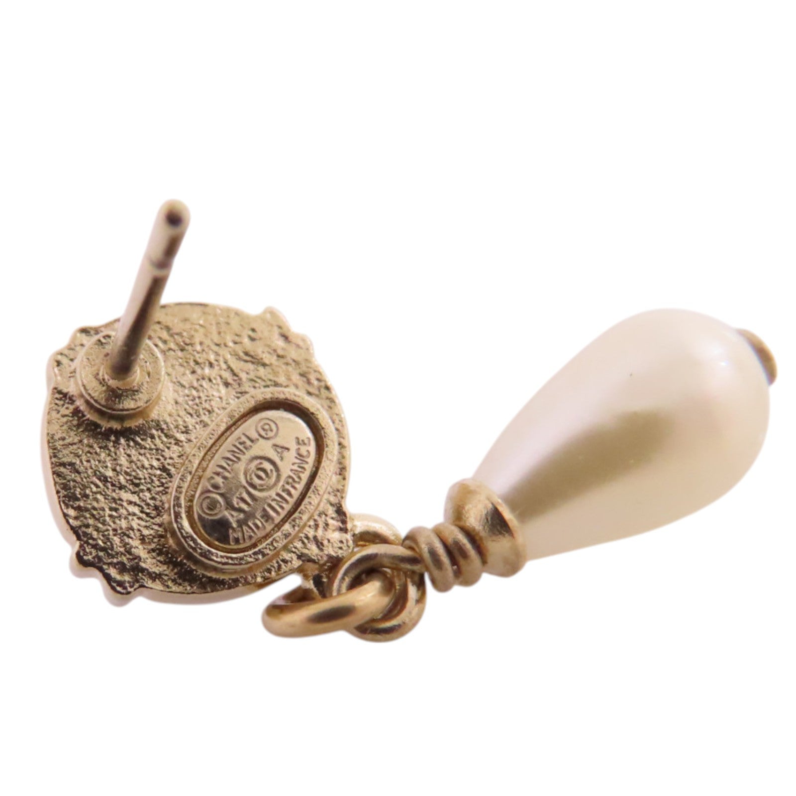 CHANEL 金屬/PVC Earrings金扣耳環
