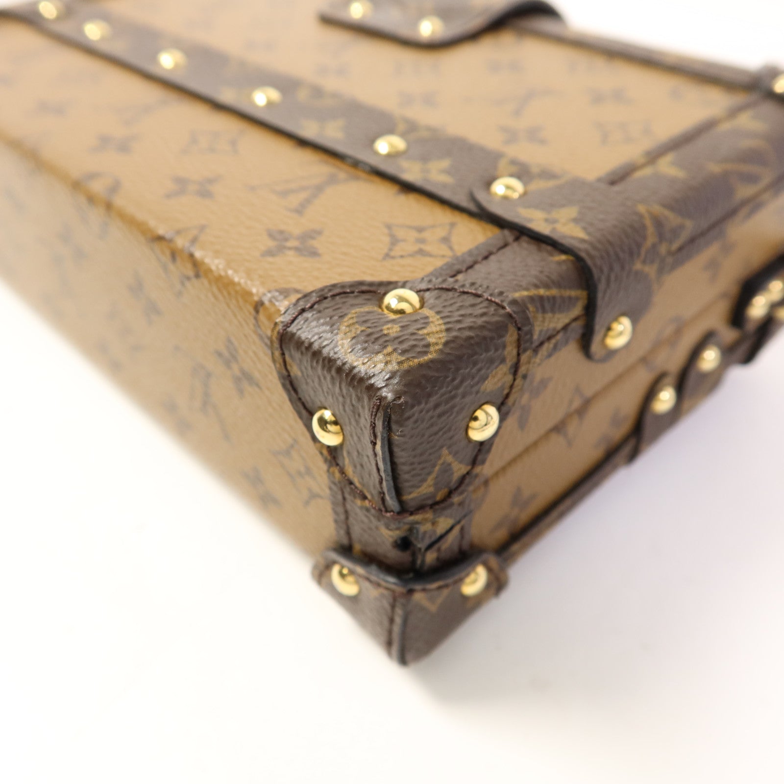 LOUIS VUITTON Monogram Reverse Petite Malle金扣肩背袋