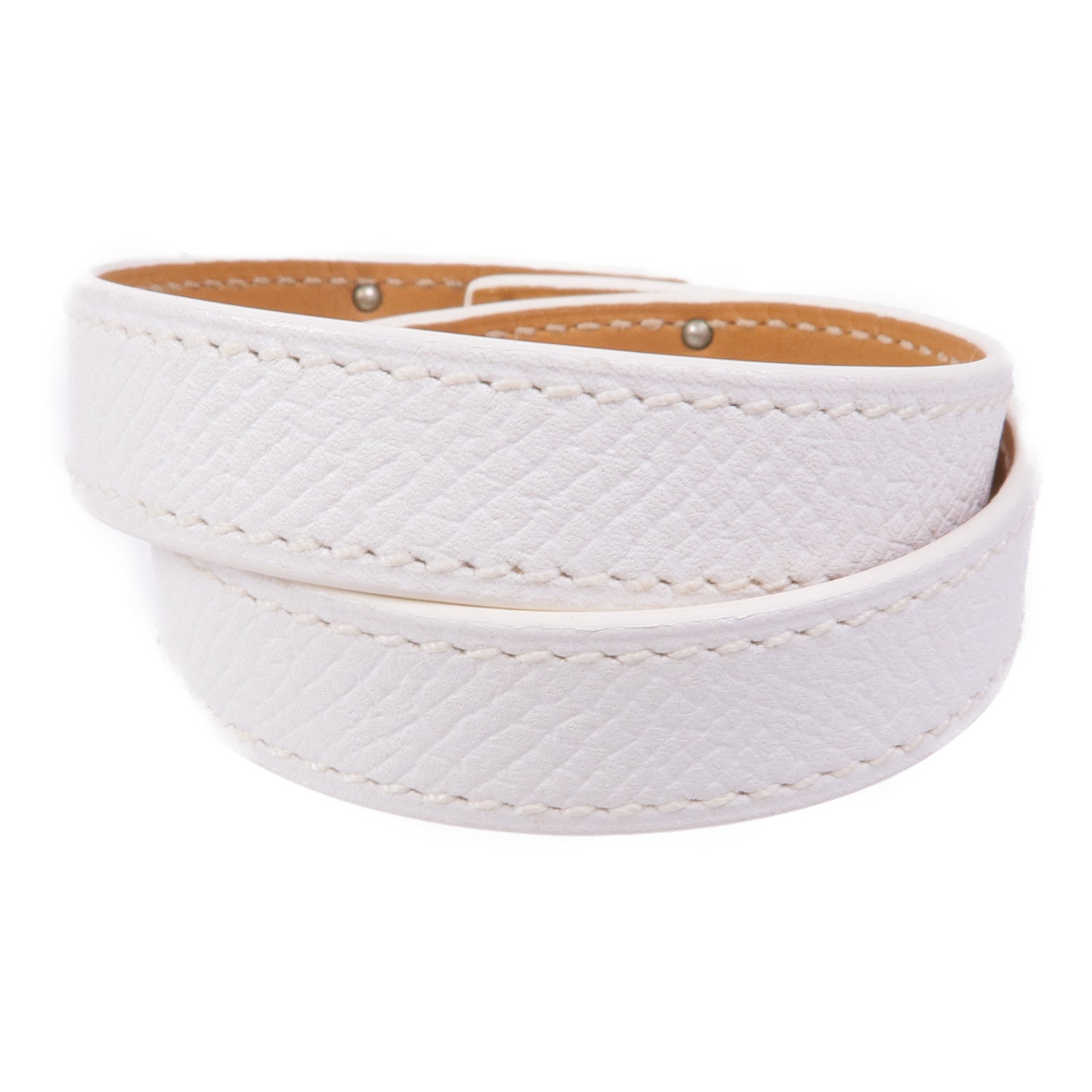 HERMES Epsom皮革Kelly Double Tour Bracelet銀扣手帶